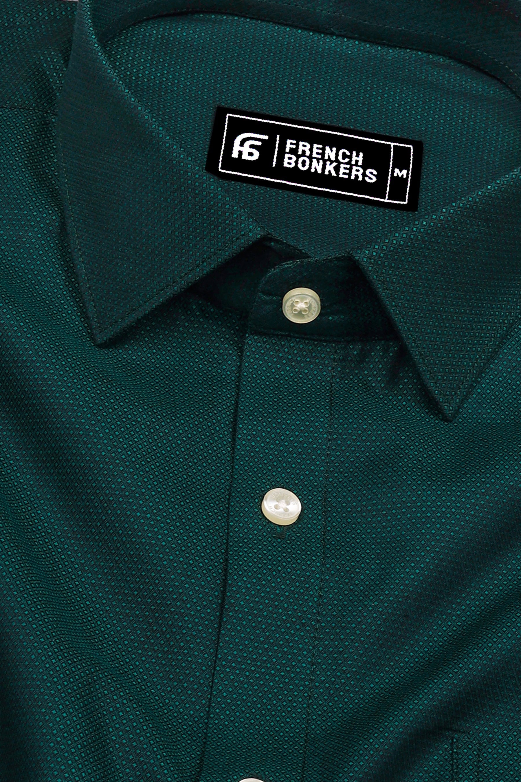 Green Diamond Jacquard Textured Shirt