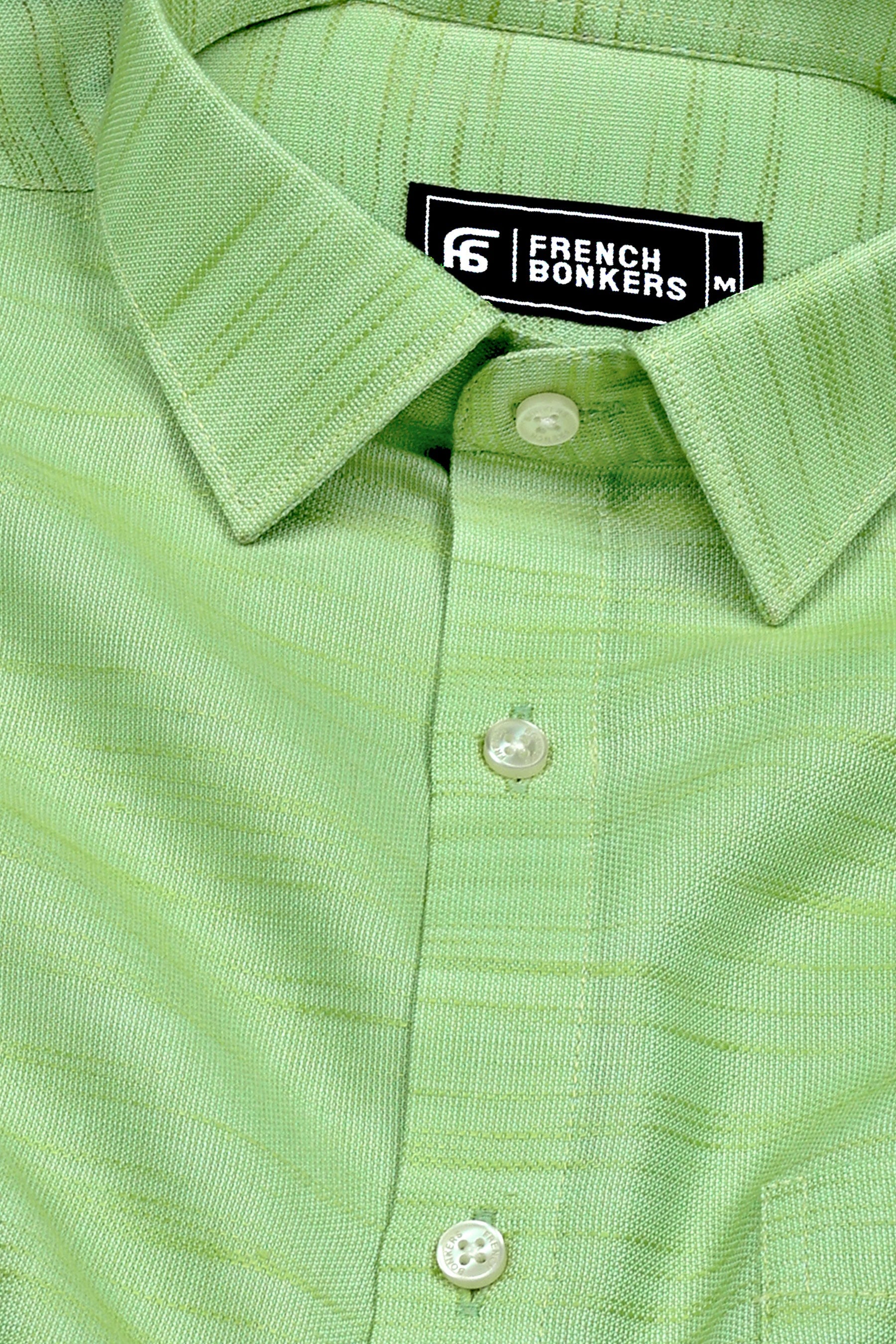 Parrot Green Solid Linen shirt