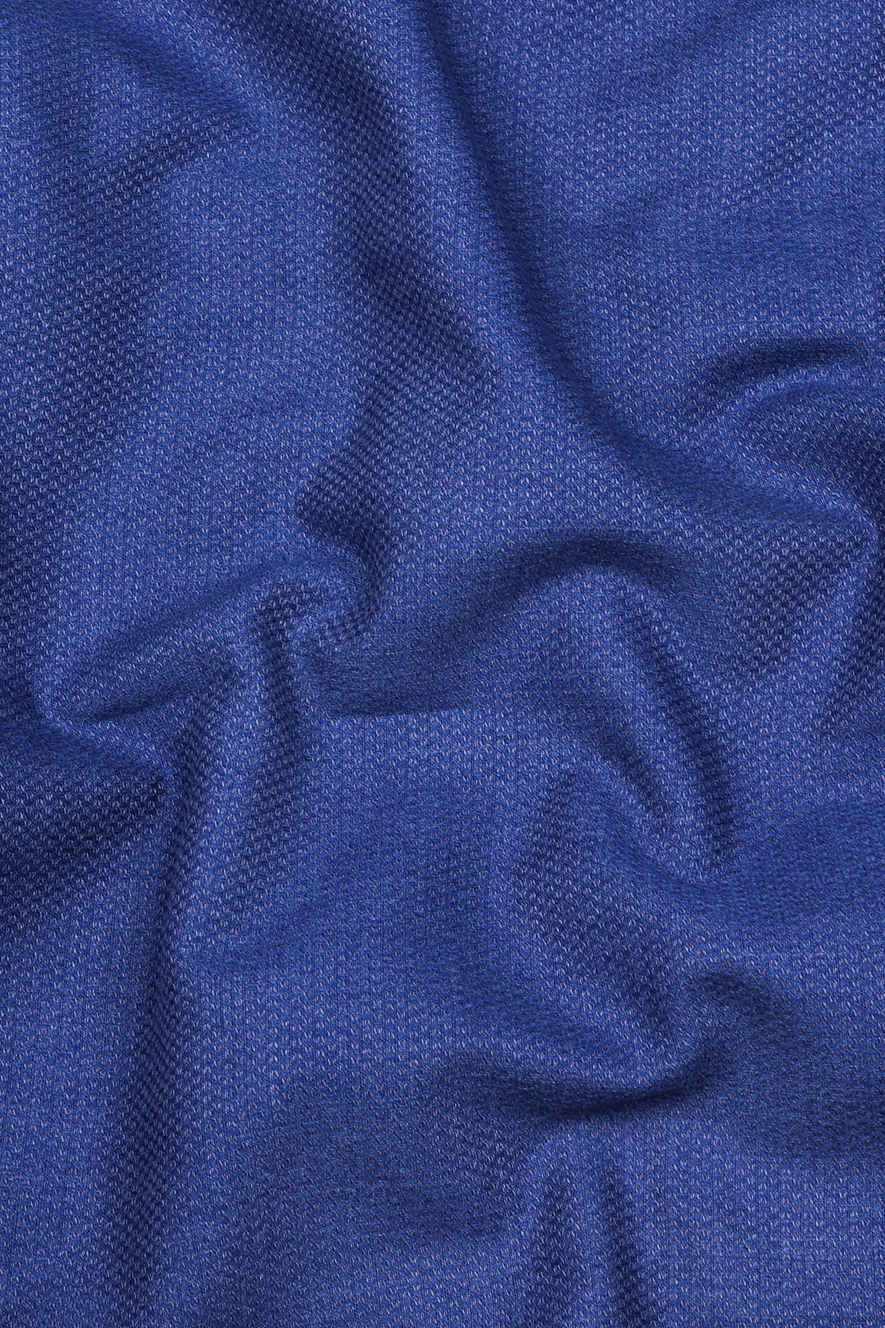 Steel Blue Solid Cotton Shirt