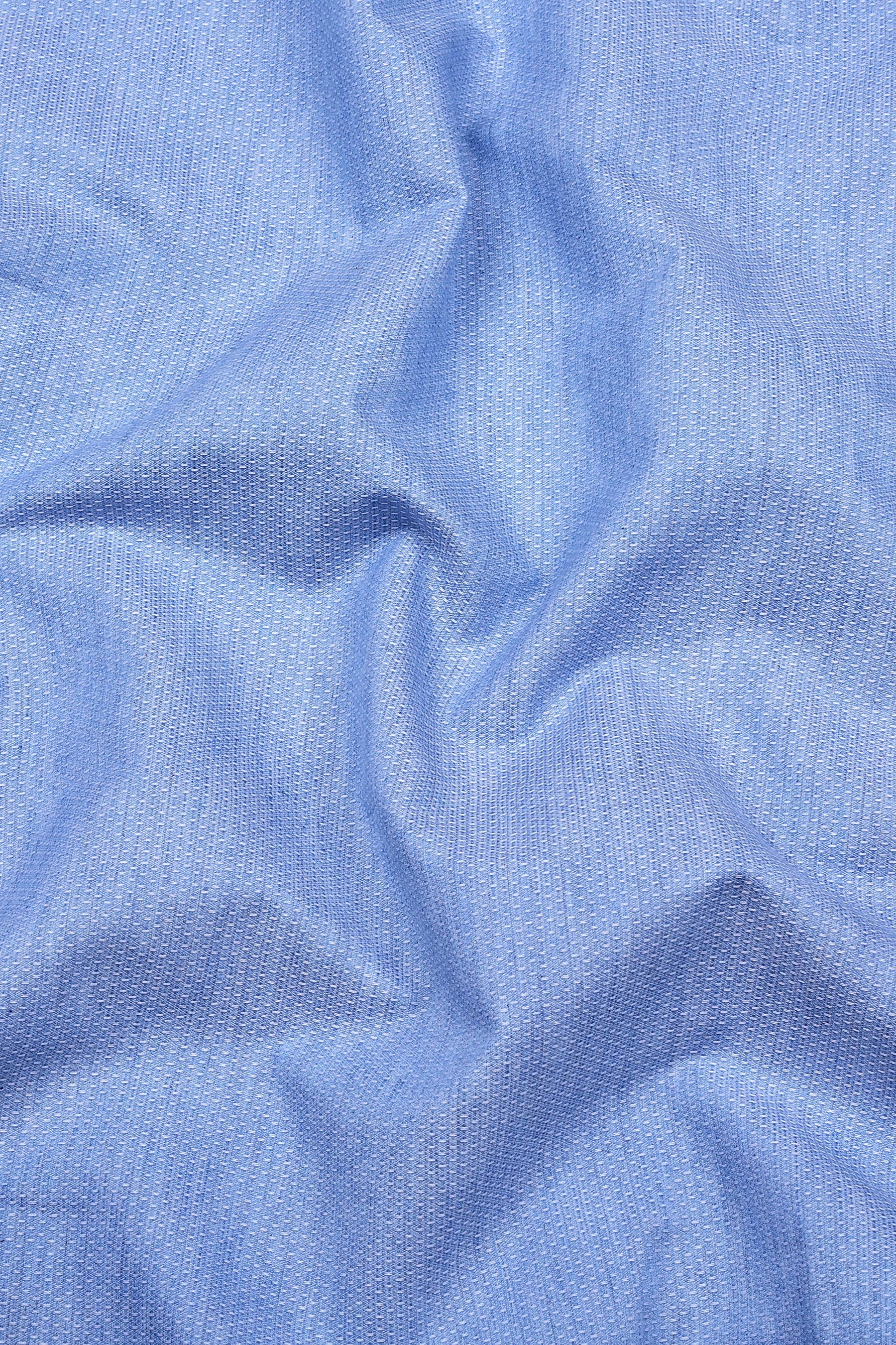Sky Blue Dobby Texture Cotton Shirt