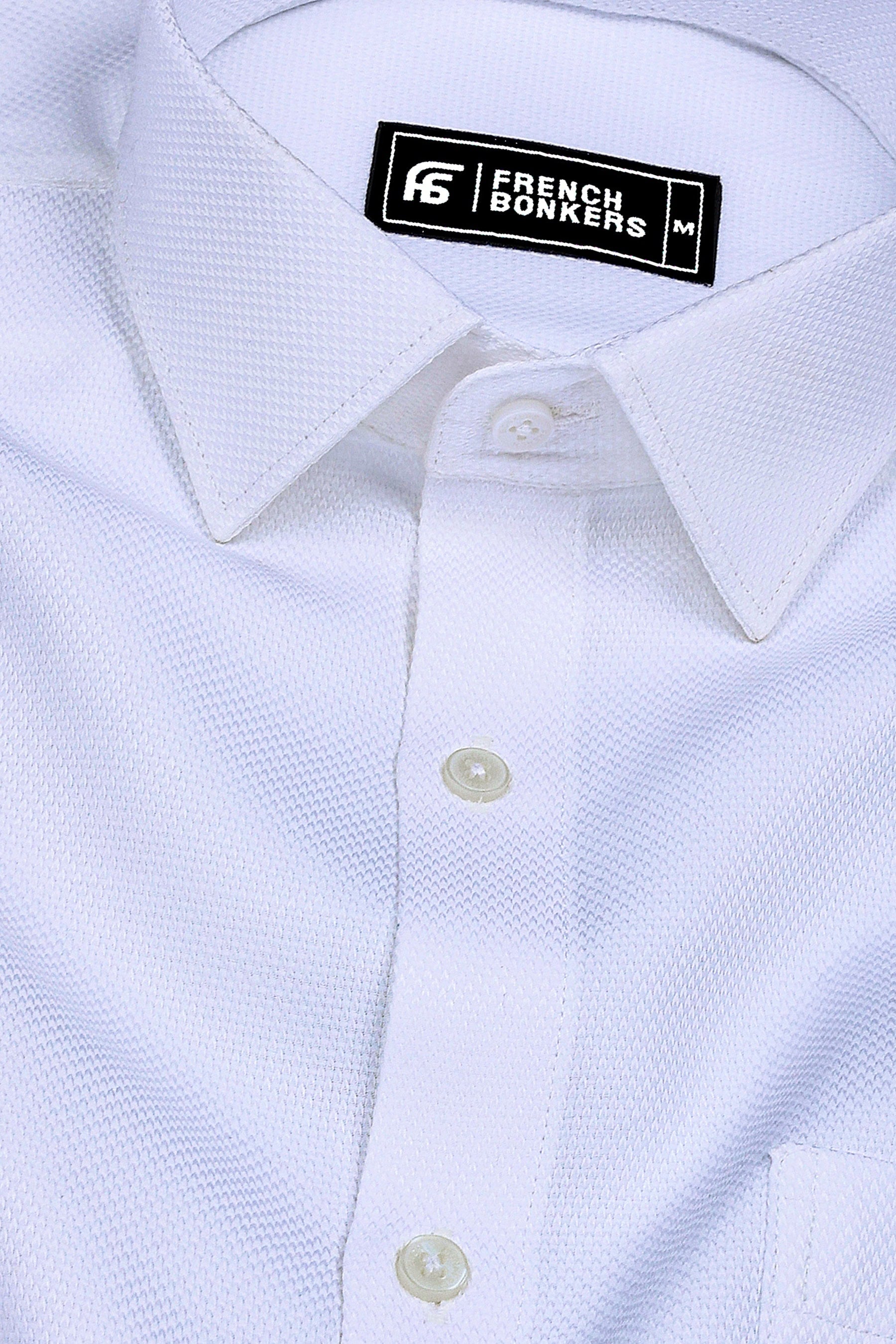 Moonlight White Premium Jacquard Cotton Shirt