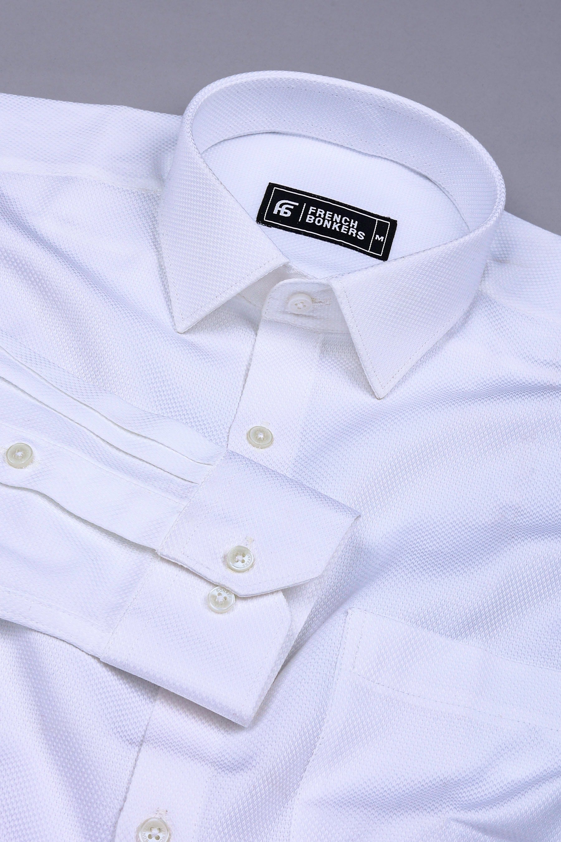 Moonlight White Premium Jacquard Cotton Shirt