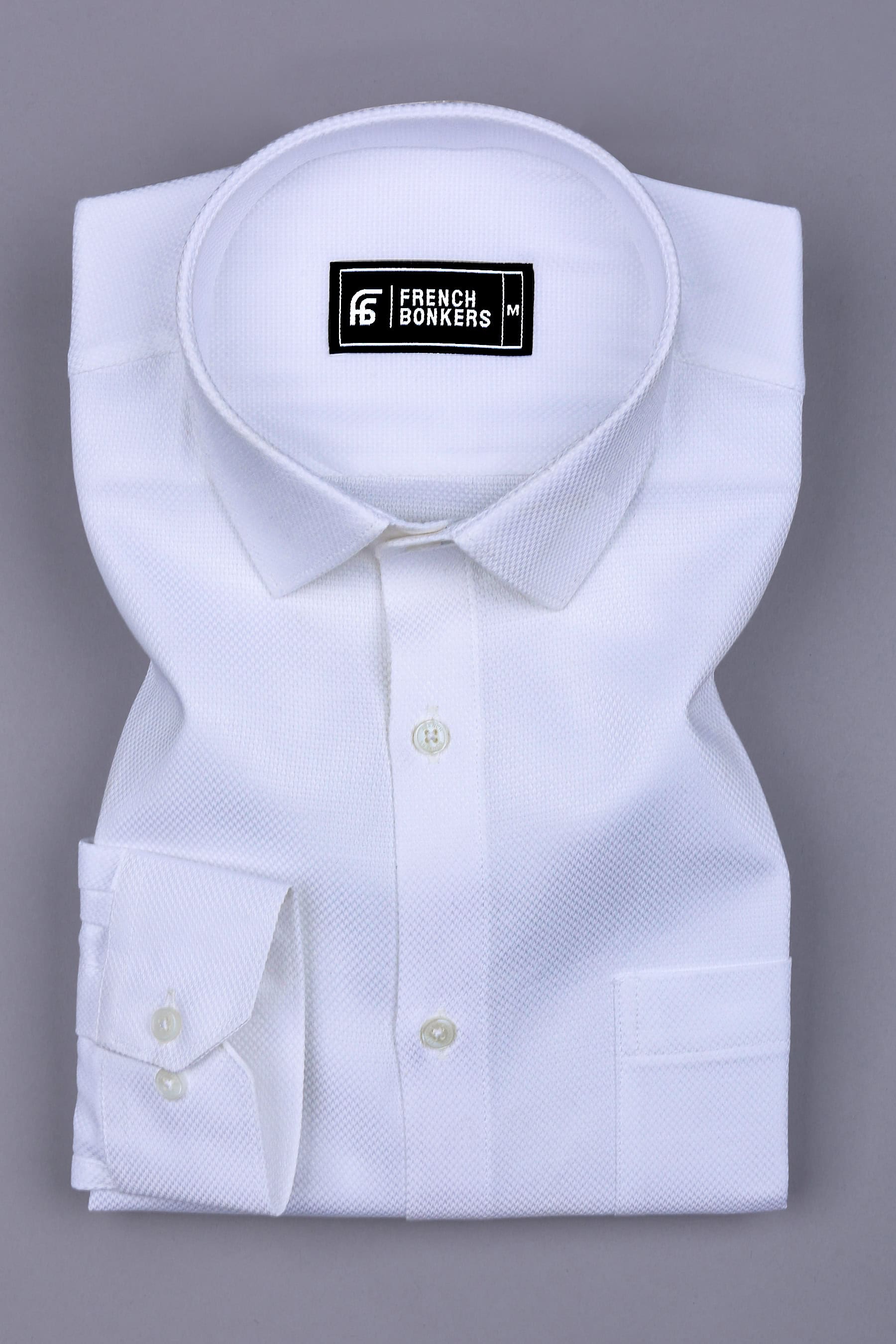 Moonlight White Premium Jacquard Cotton Shirt