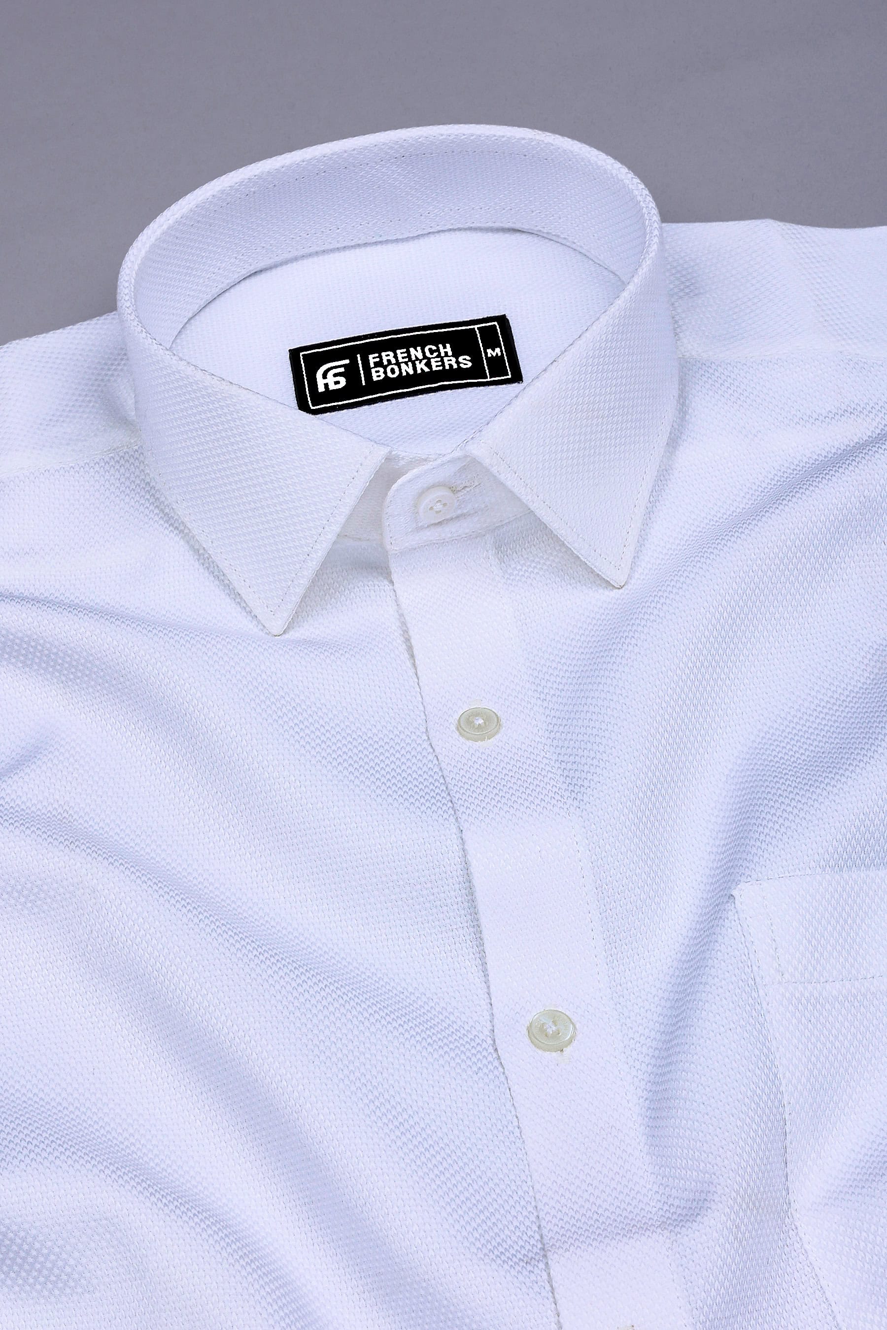 Moonlight White Premium Jacquard Cotton Shirt