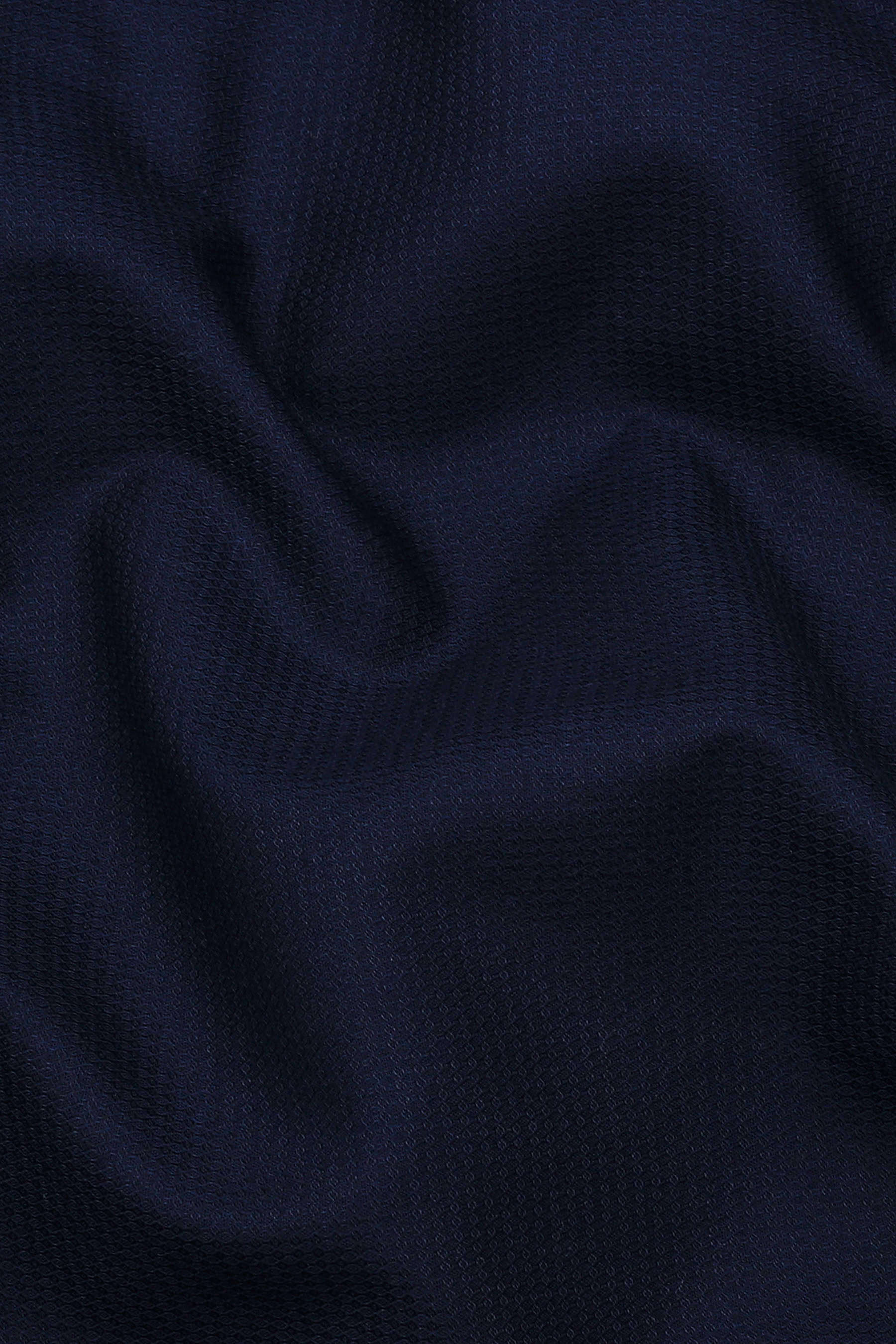 Dark Blue Python Shaped Cotton Shirt