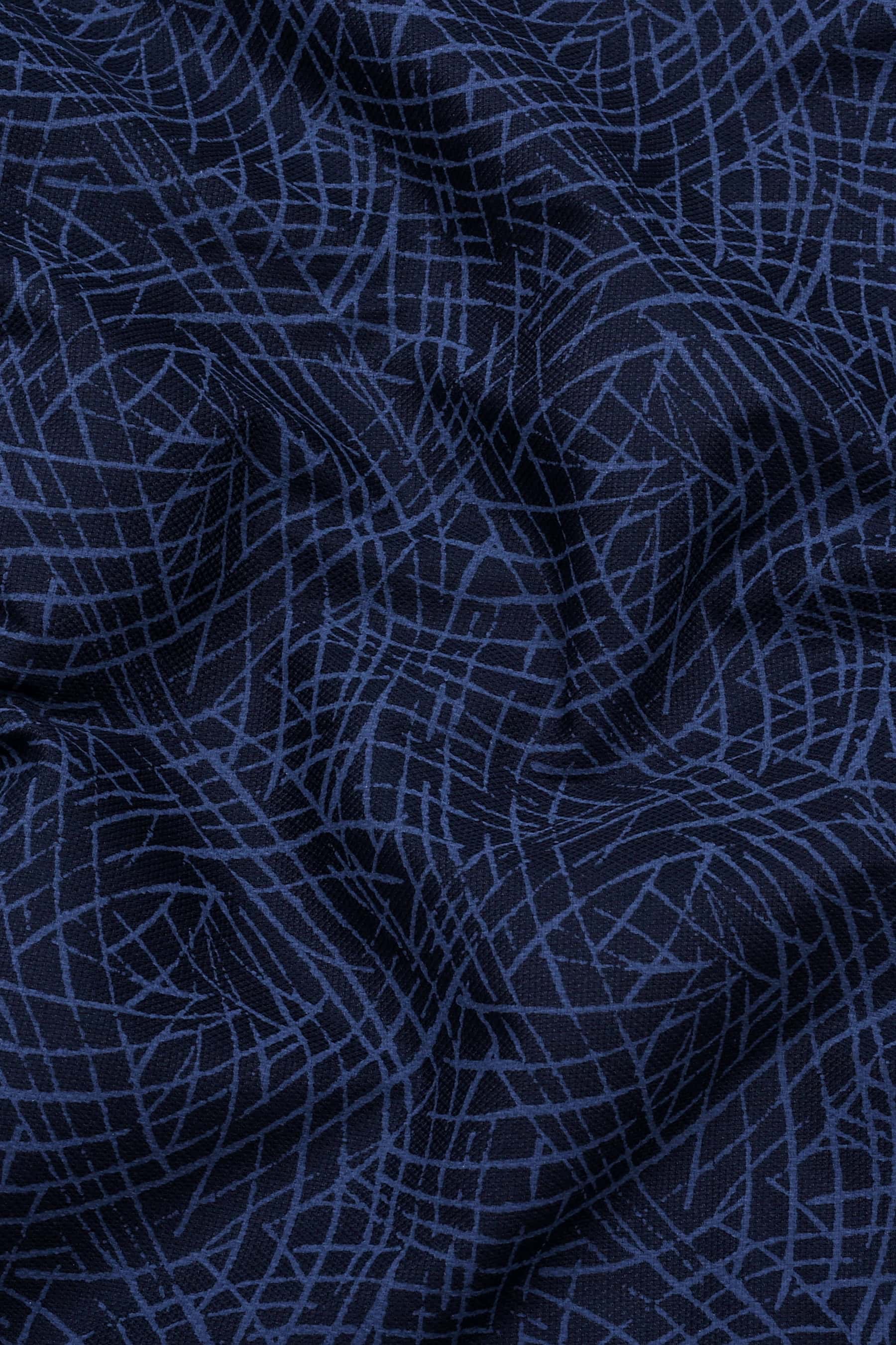 Blue Random Line Printed Shirt