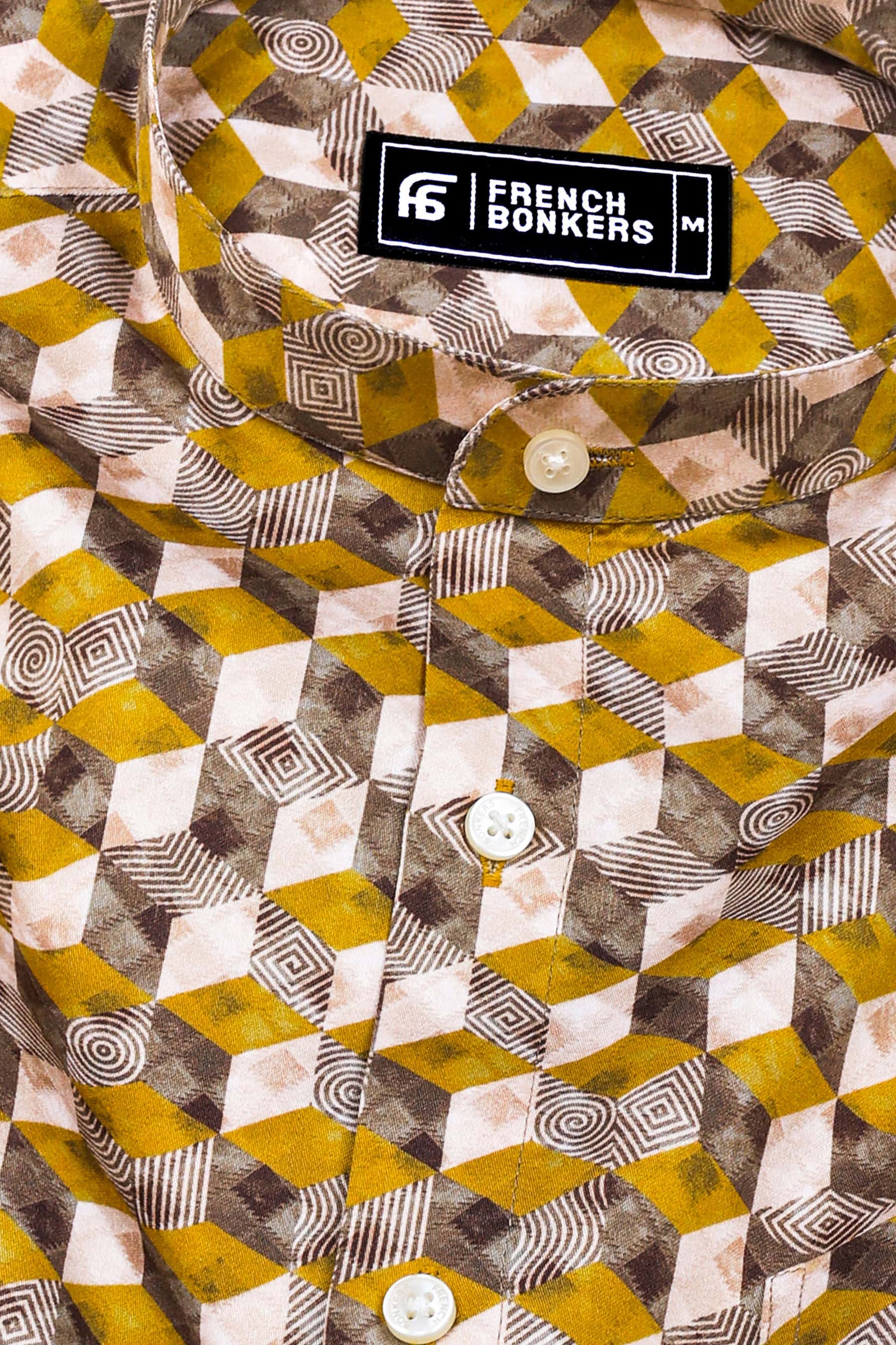 Square Multi Color Print Cotton Shirt