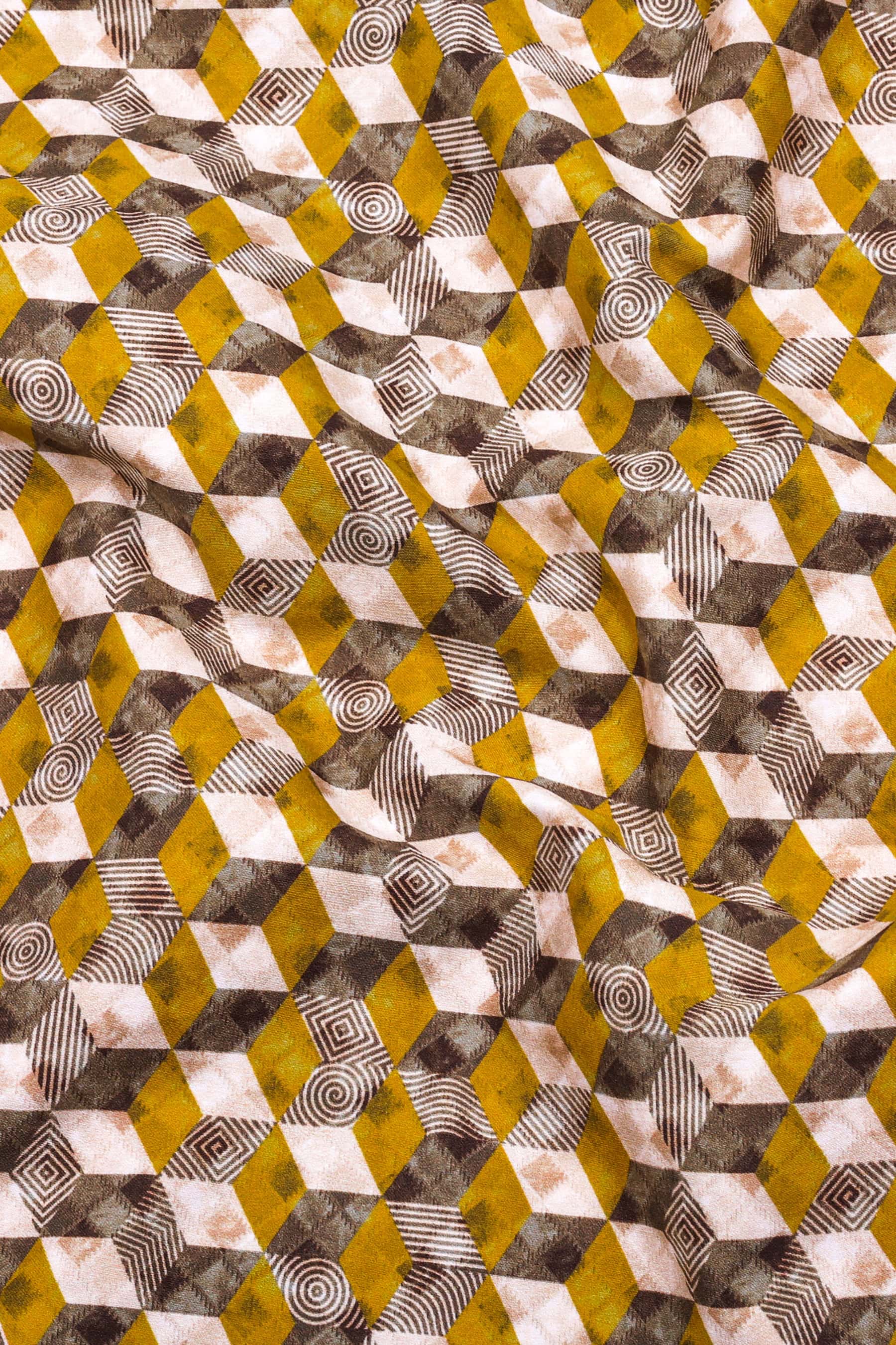 Square Multi Color Print Cotton Shirt