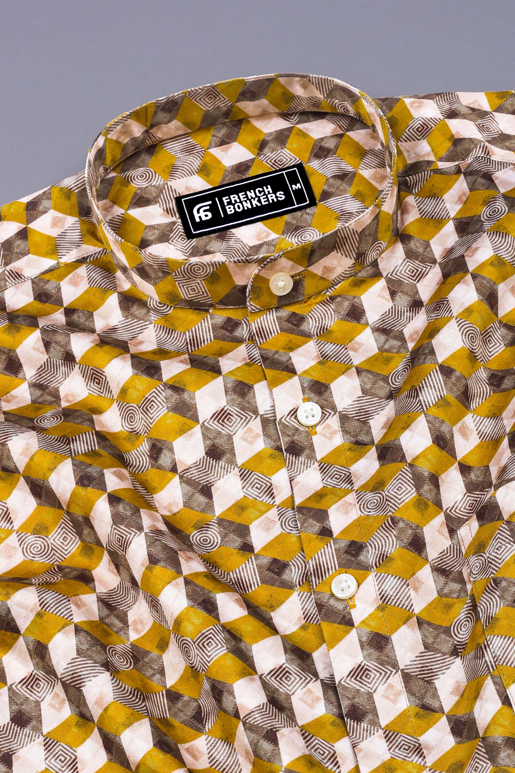 Square Multi Color Print Cotton Shirt