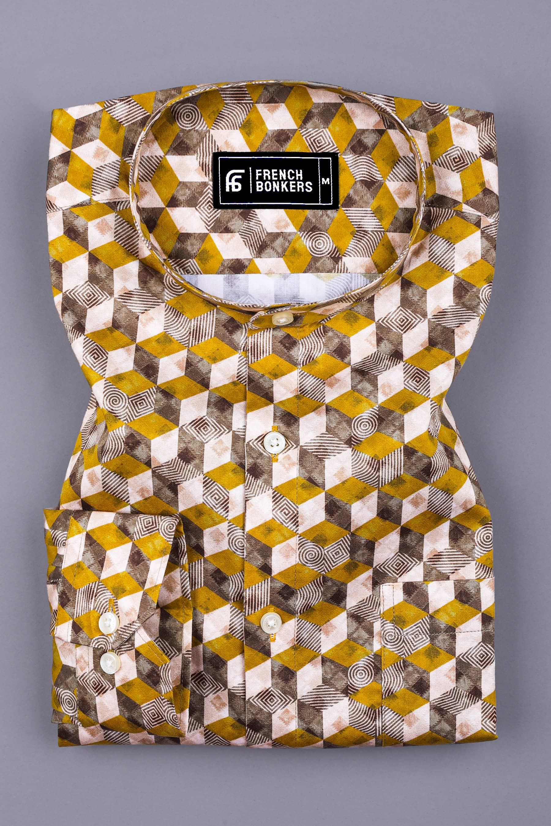 Square Multi Color Print Cotton Shirt