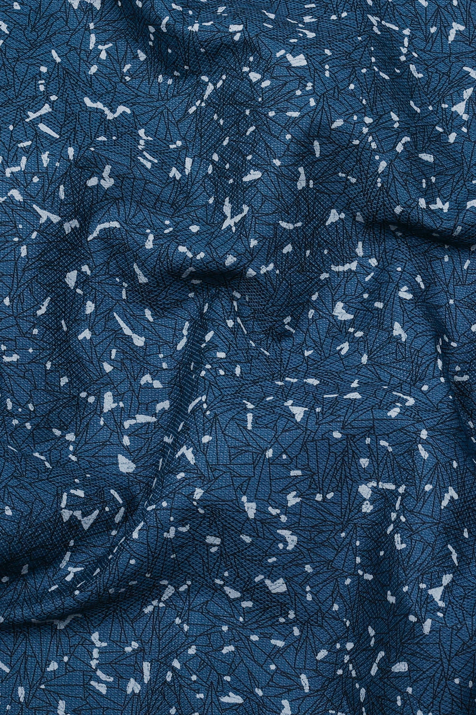 Blue With Gray Sprinkle Printed Shirt