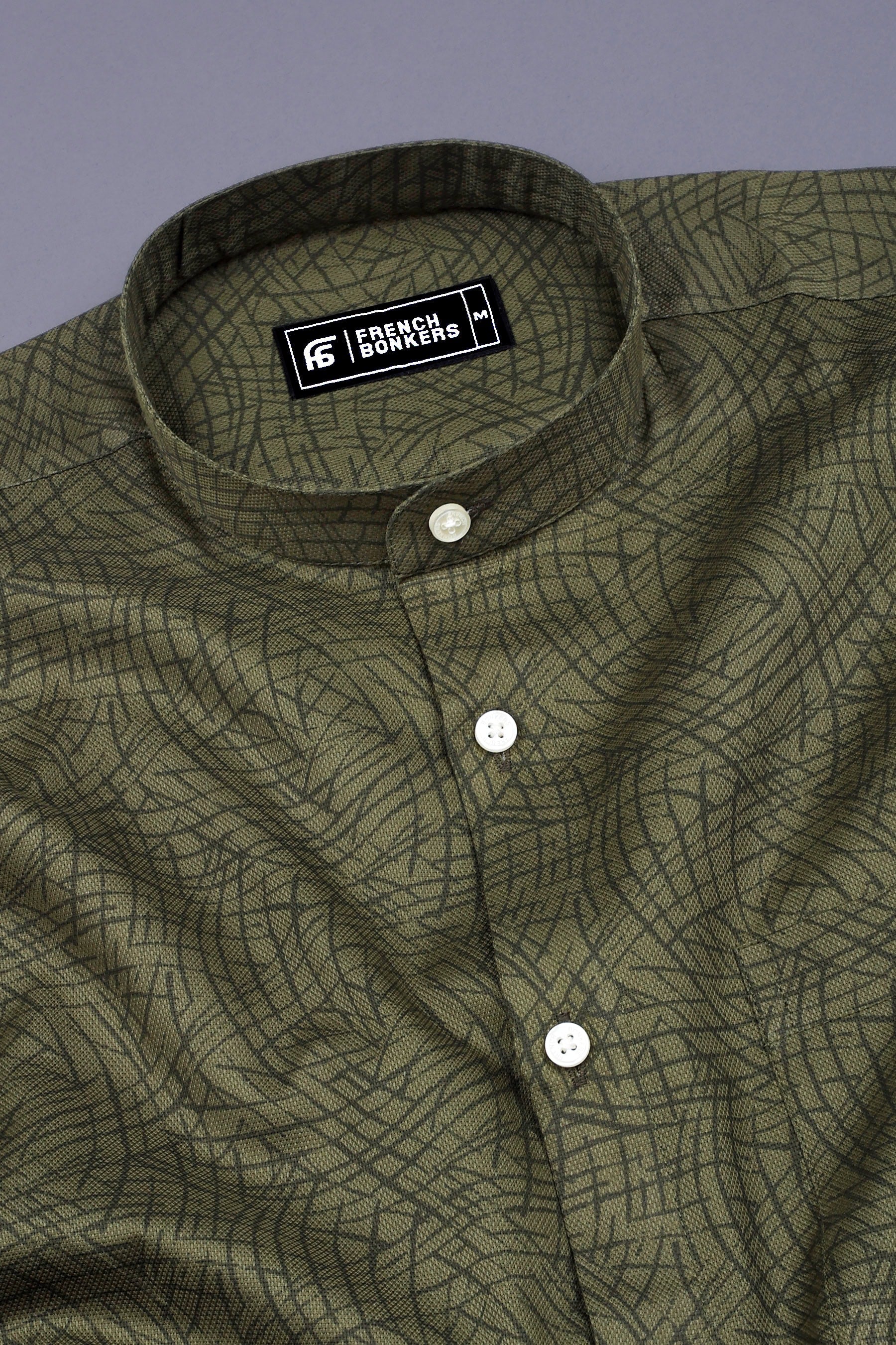 Green Random Line Printed Shirt