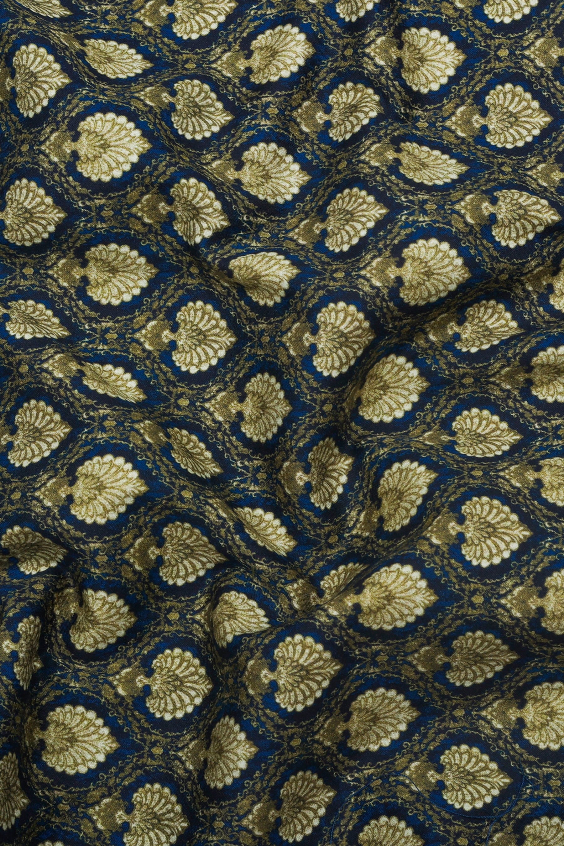 Peacock Bloom Printed Cotton Shirt