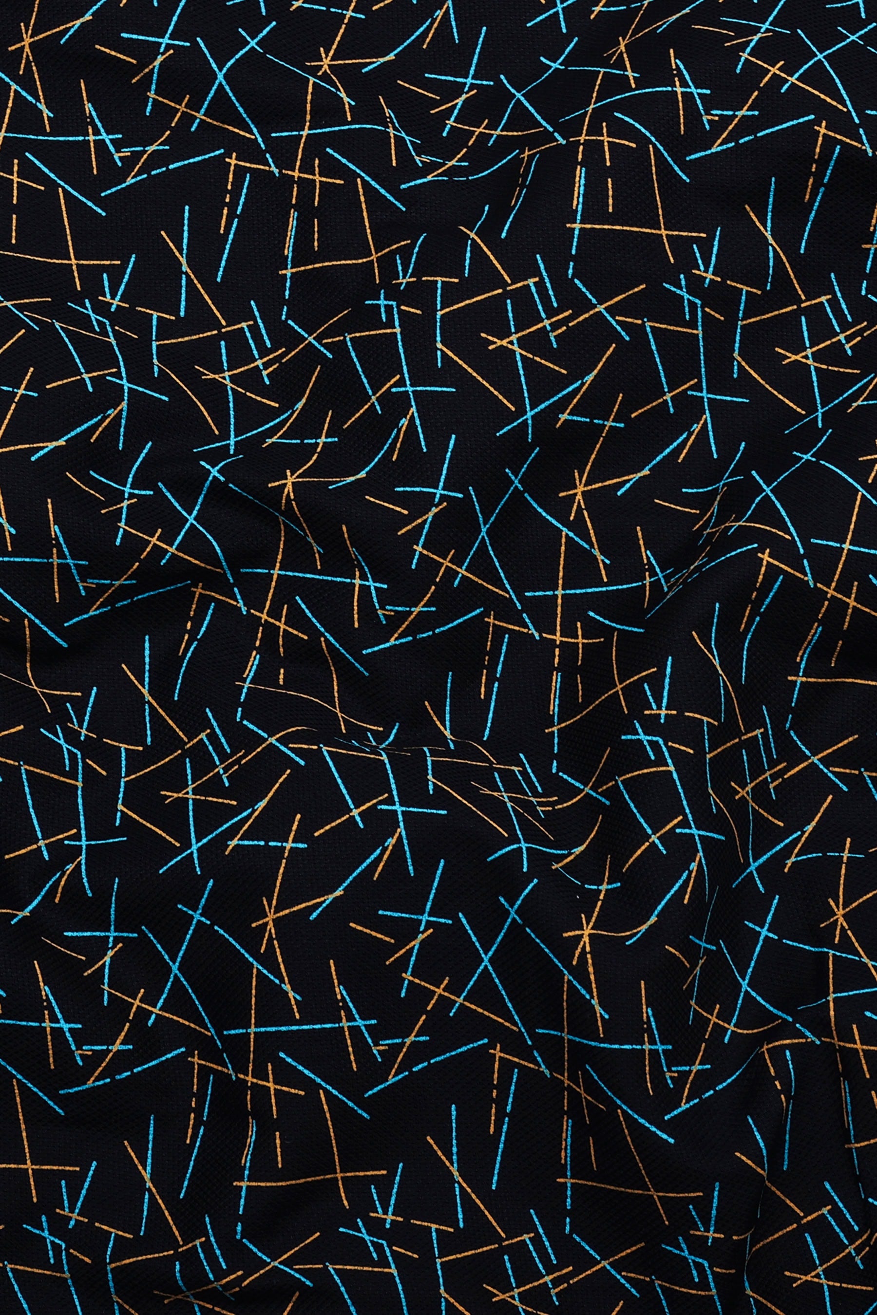 Deep Navy blue Geometrical Printed Cotton shirt