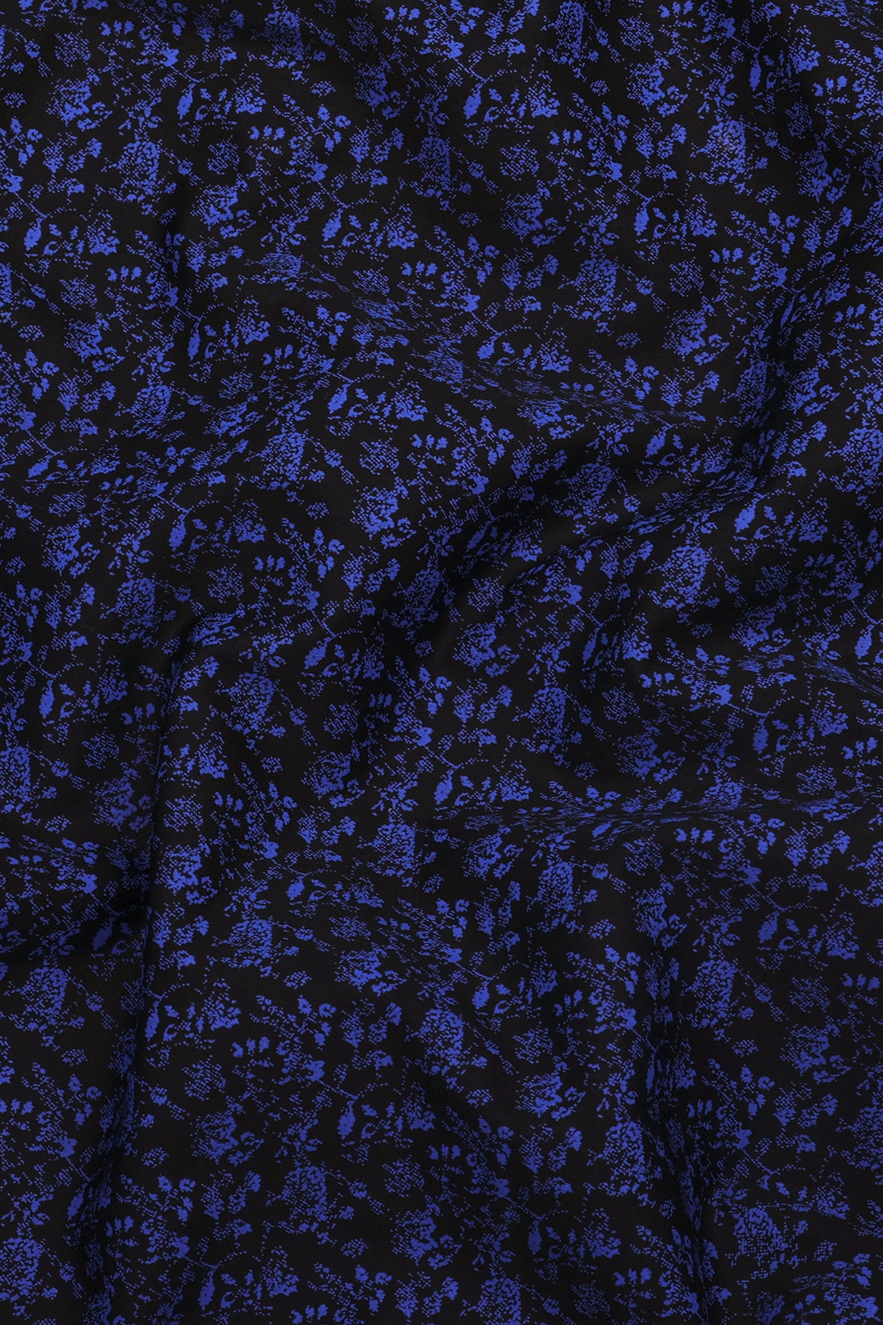 Abstract Blue Floral Pattern Cotton Shirt