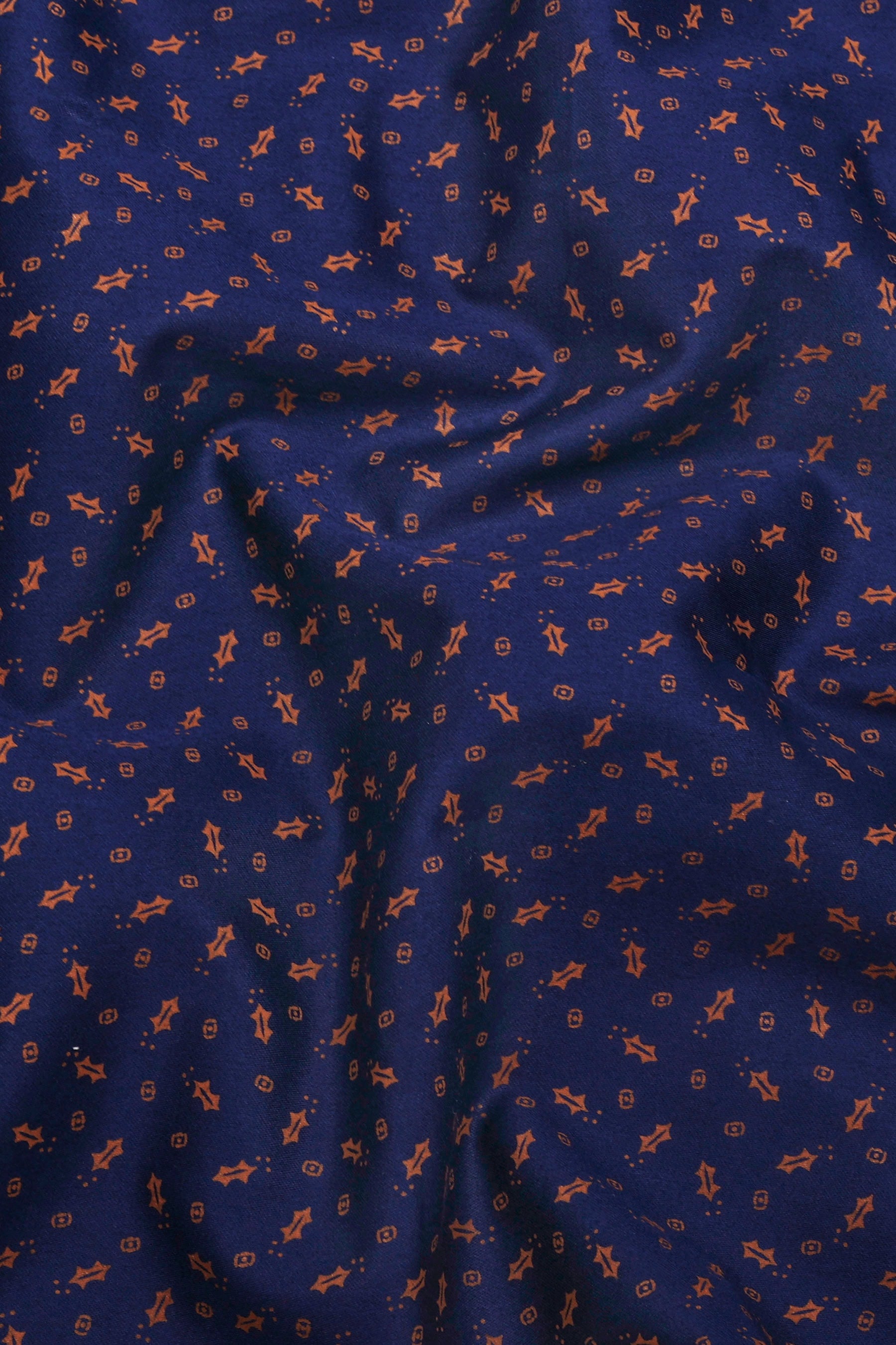 Cruse Navy blue Geometrical Motif Printed Cotton Shirt
