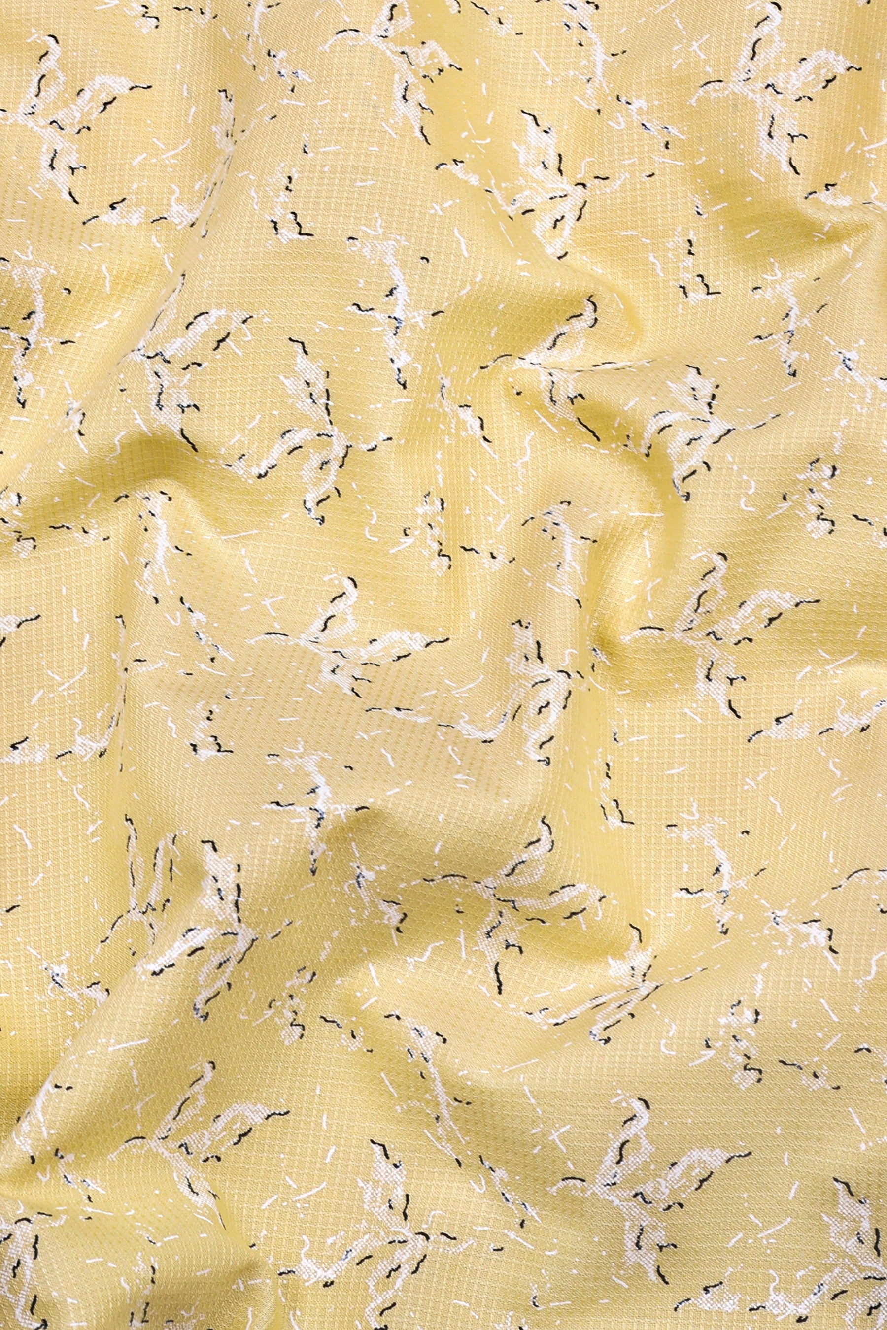 Candy Yellow with Black Sprinkle Printed Cotton shirt