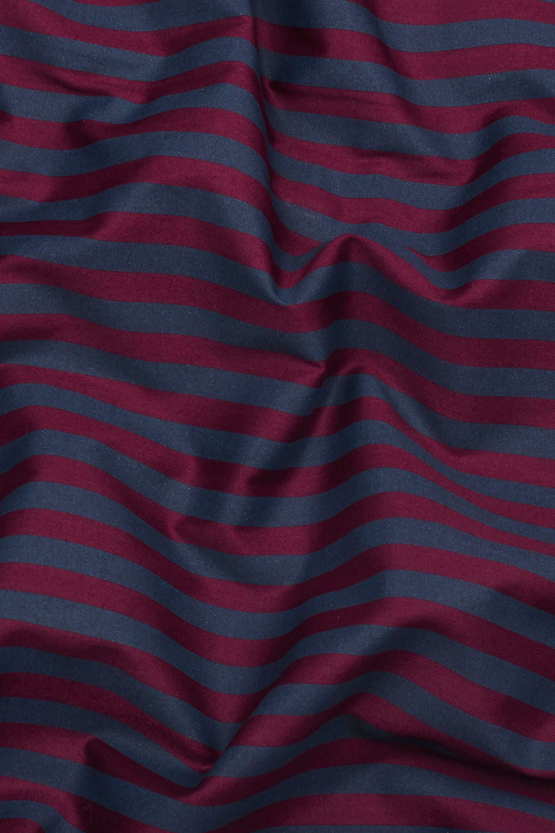 Wine with Charcoal Striped Cotton Shirt