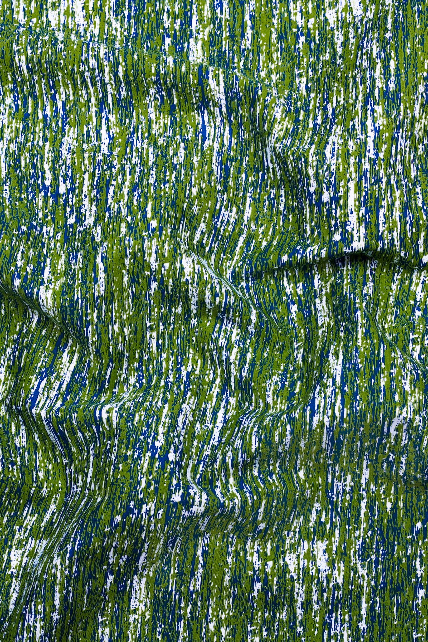 Safari Green Random Sprinkle Printed Cotton Shirt