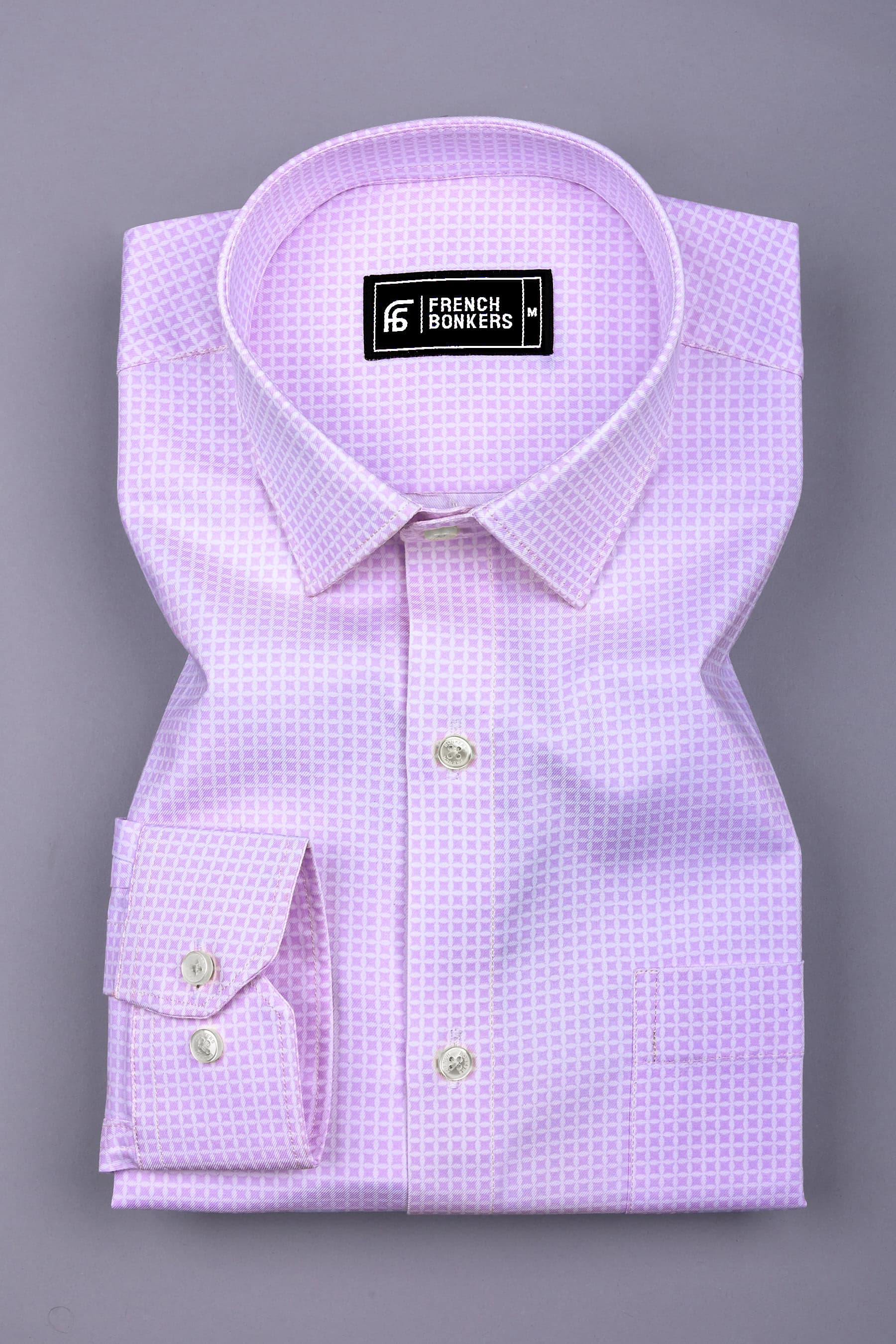 Blink Lavender Diamond Star Printed Cotton Shirt
