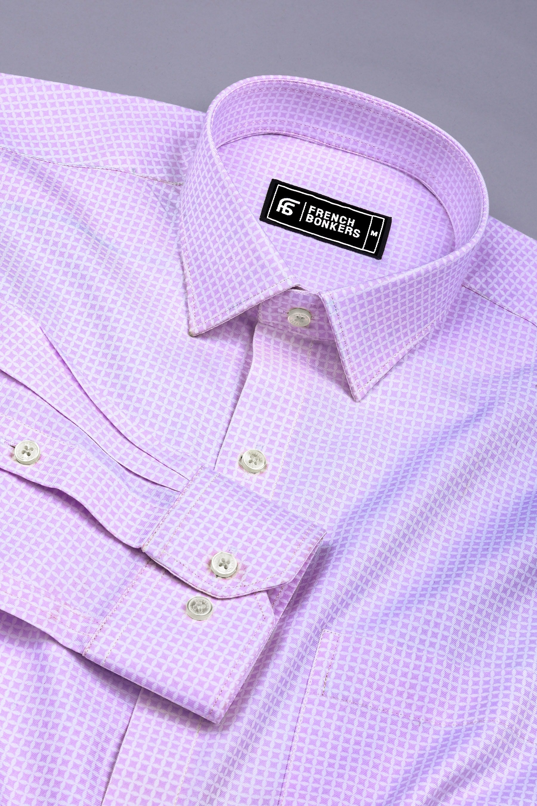 Blink Lavender Diamond Star Printed Cotton Shirt