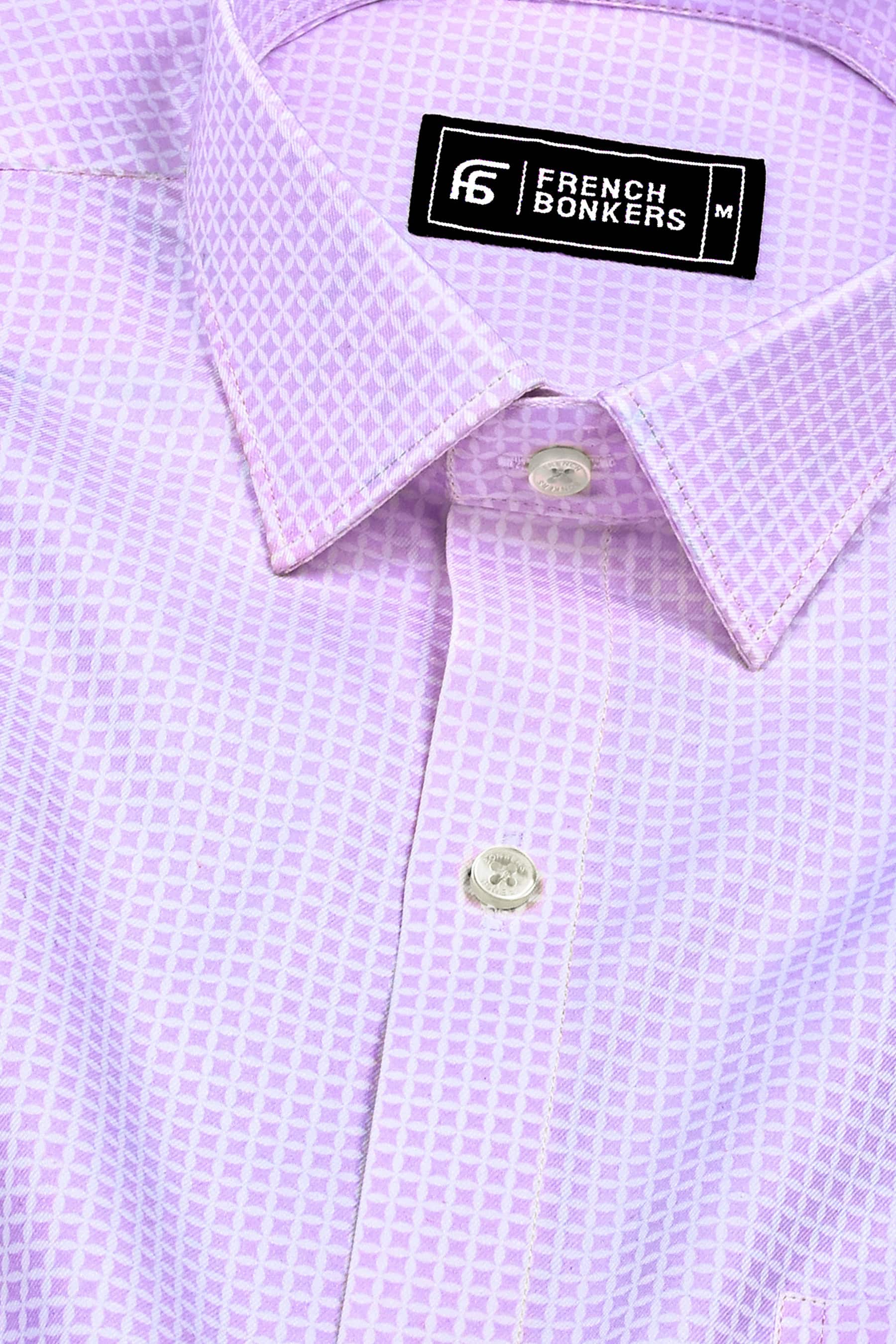 Blink Lavender Diamond Star Printed Cotton Shirt