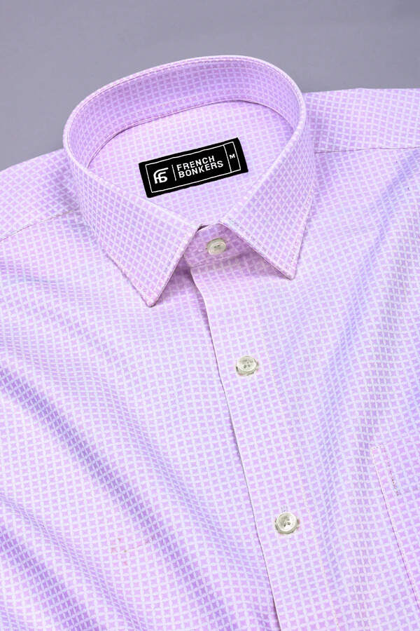 Blink Lavender Diamond Star Printed Cotton Shirt