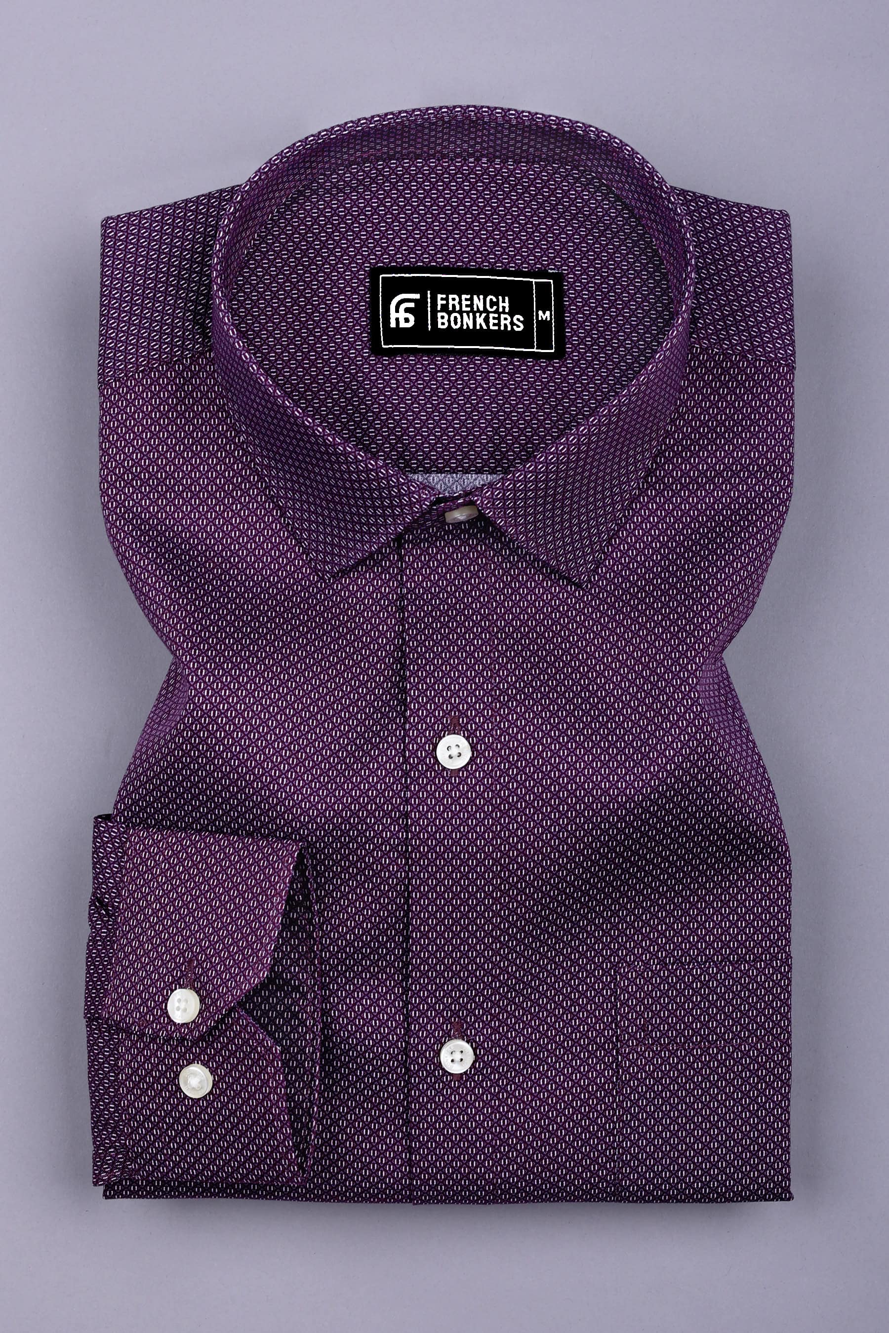Mulberry Purple Geometrical Printed Cotton Shirt