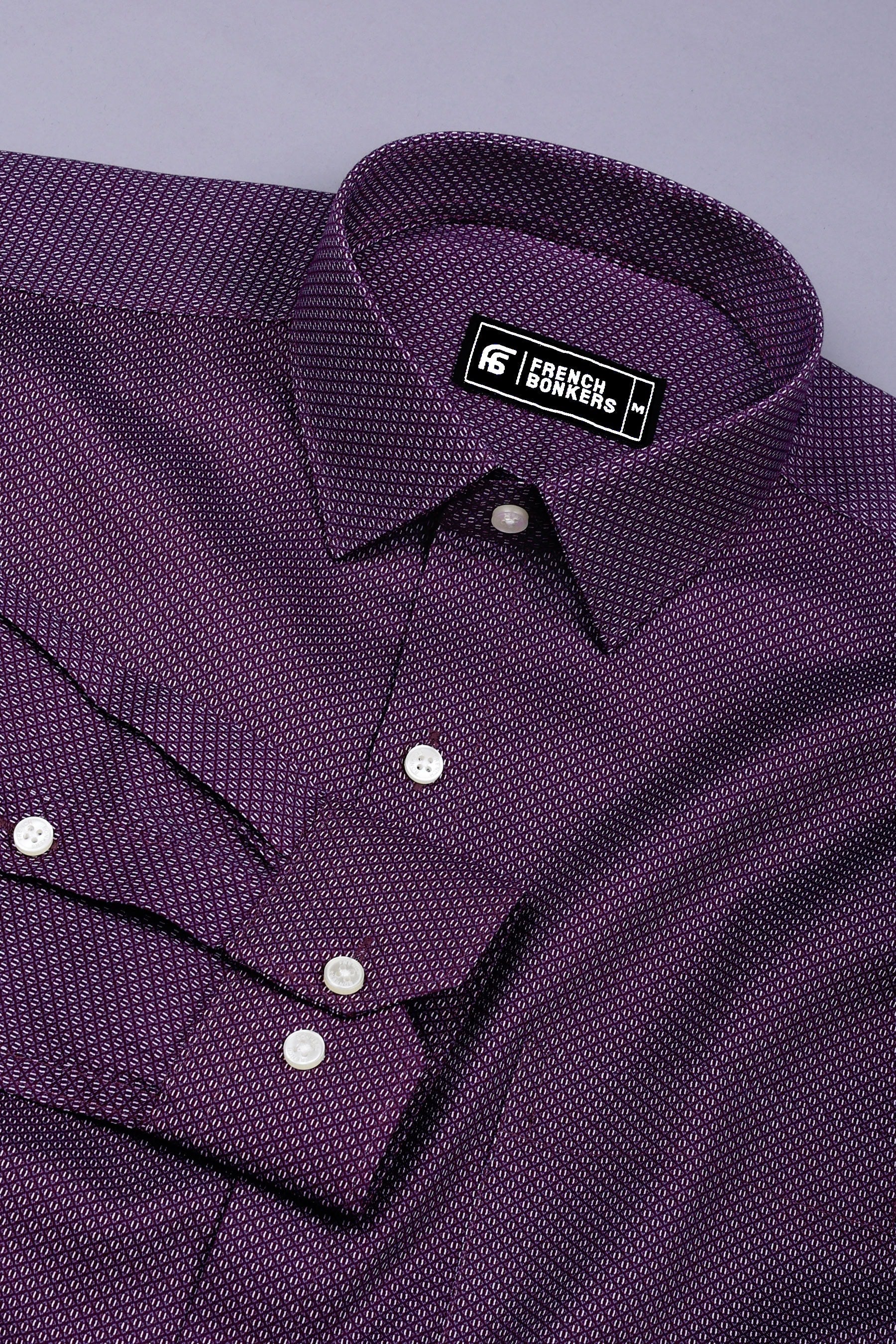 Mulberry Purple Geometrical Printed Cotton Shirt