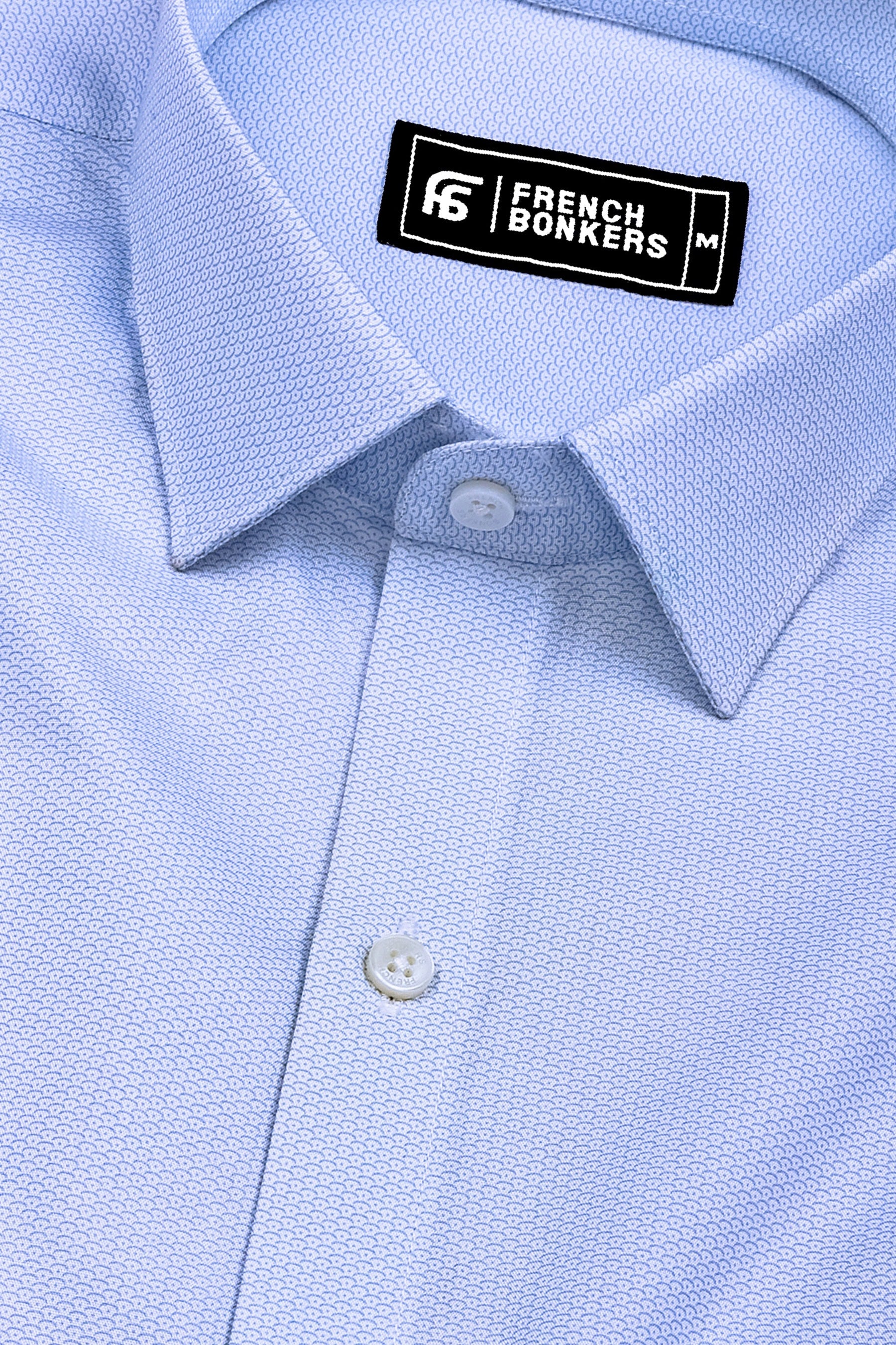 Ocean Blue Semicircle Seamless Pattern Printed Shirt