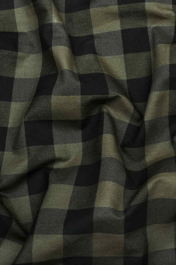 Virgo Green Sudoku Cotton Check Shirt