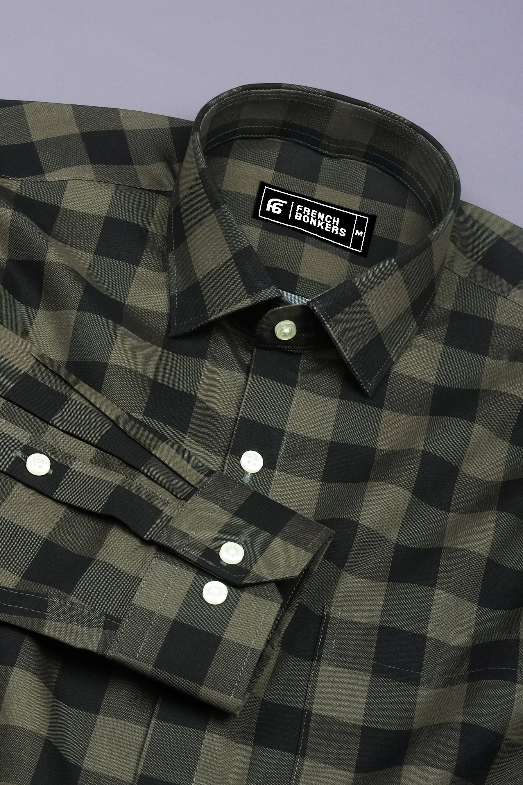 Virgo Green Sudoku Cotton Check Shirt