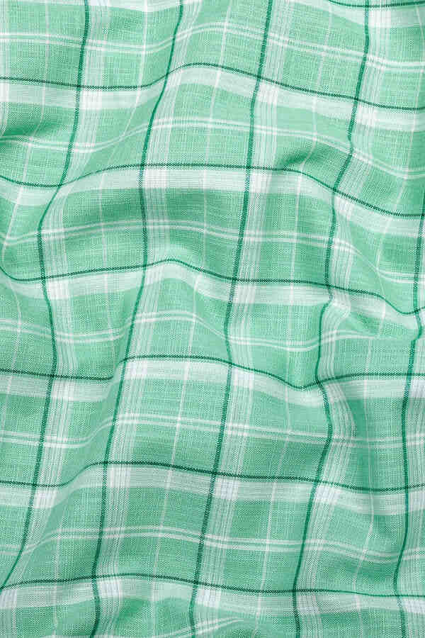 Zesta Green Windowpane Cotton Check Shirt