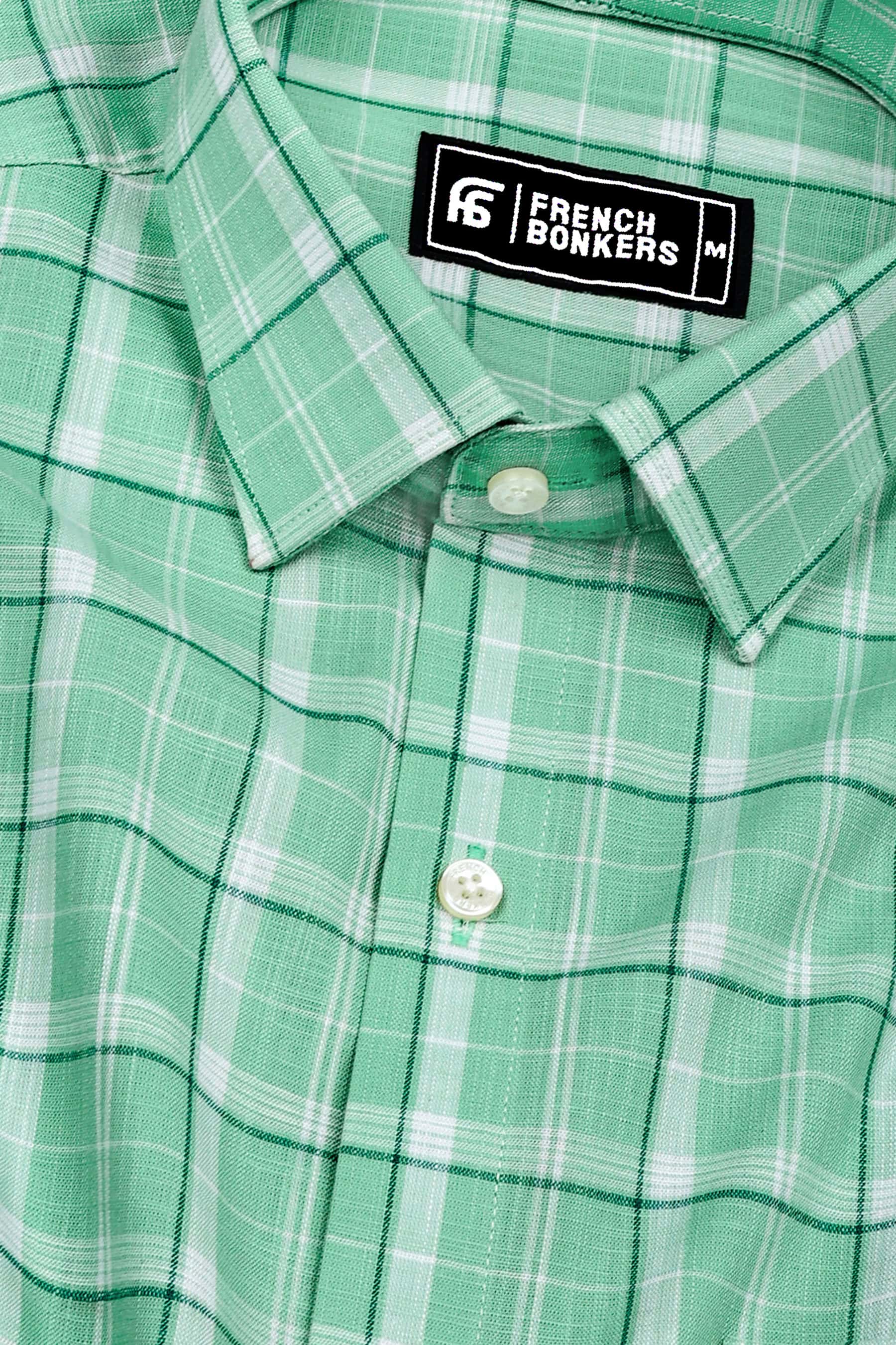 Zesta Green Windowpane Cotton Check Shirt