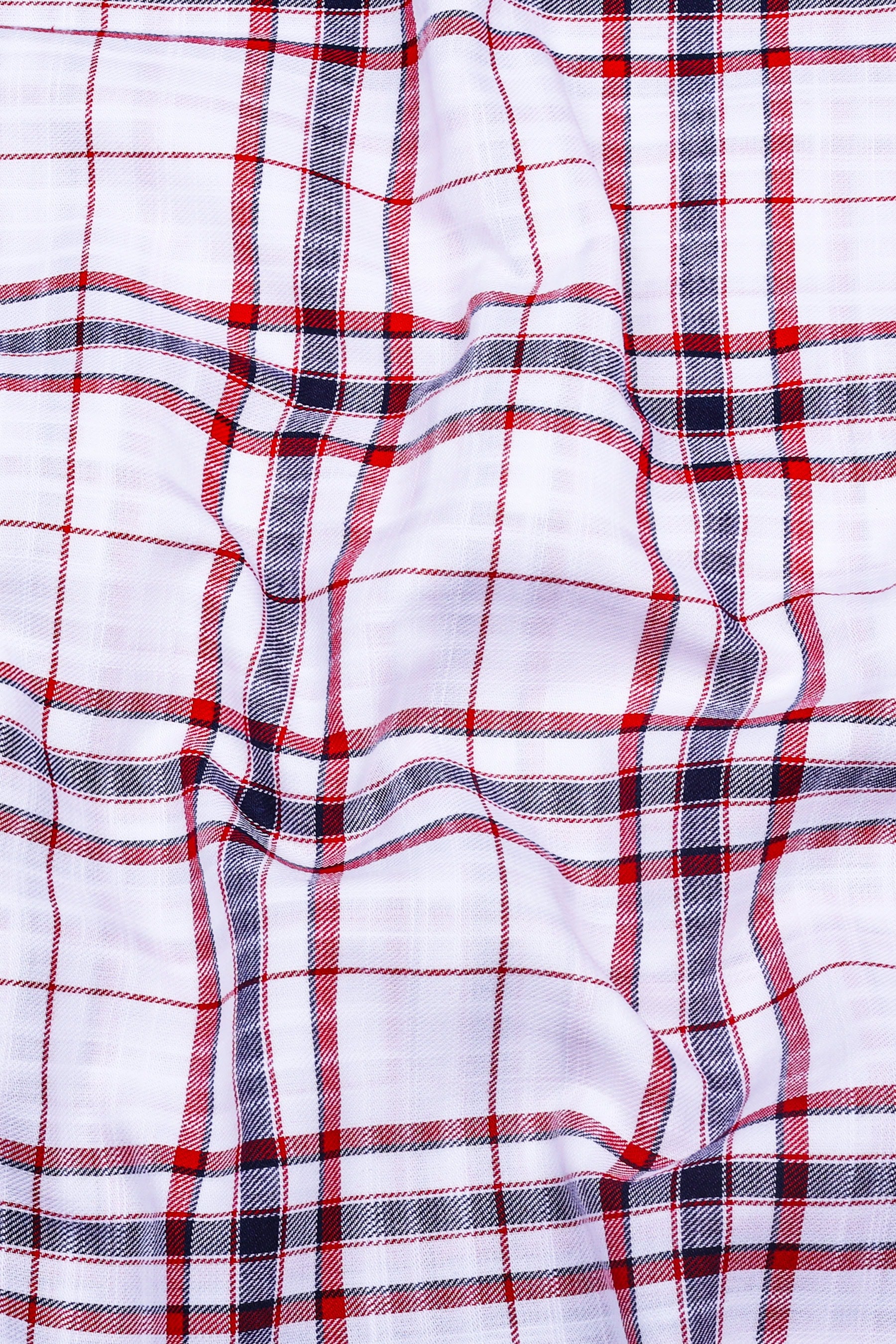 Caramine White with Red Windowpane Check Shirt