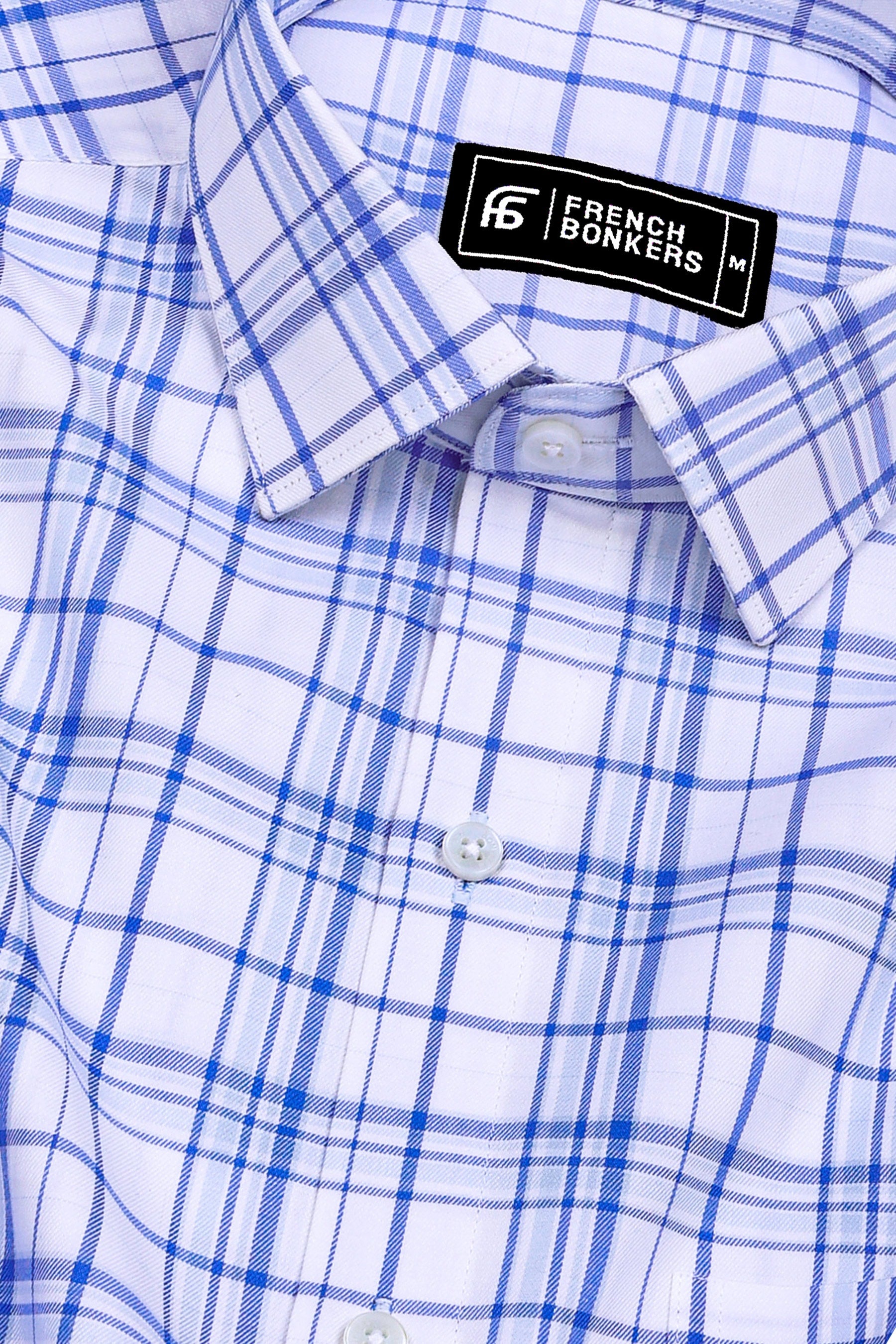 Barrow Blue with White Classic Check Pattern Shirt