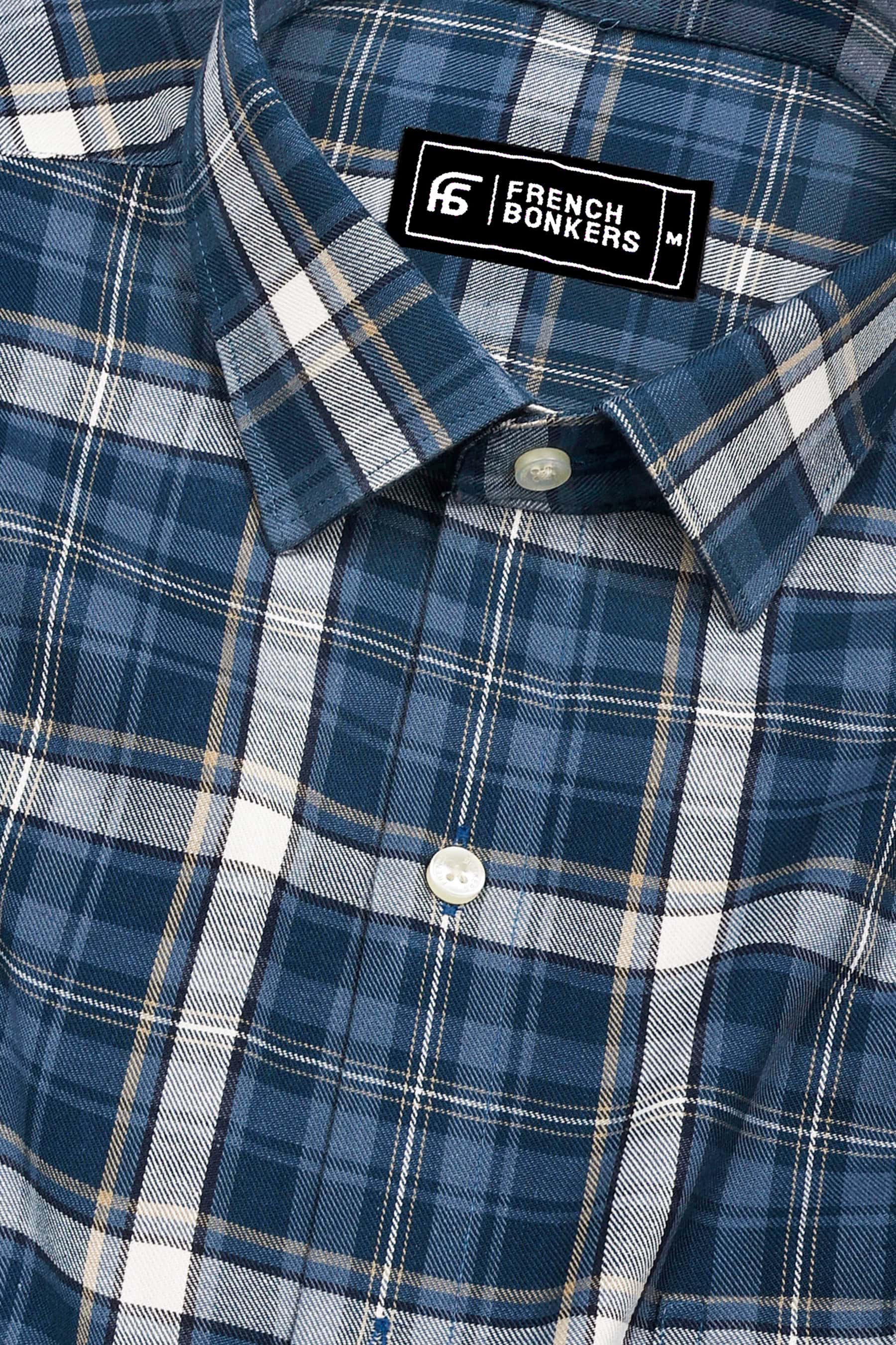Urban Slate Blue Tartan Check Shirt