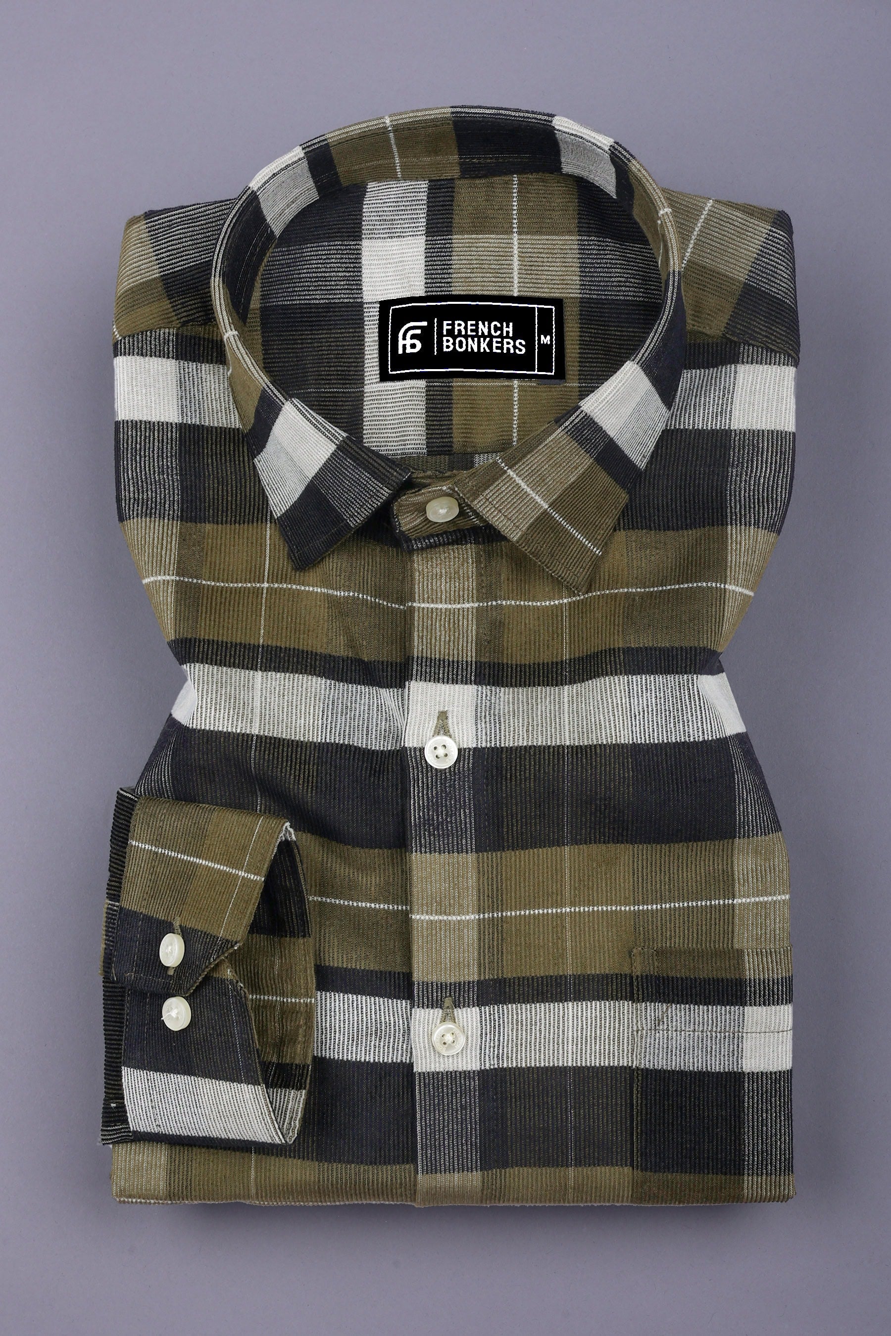 Fortress Olive Corduroy Check Shirt