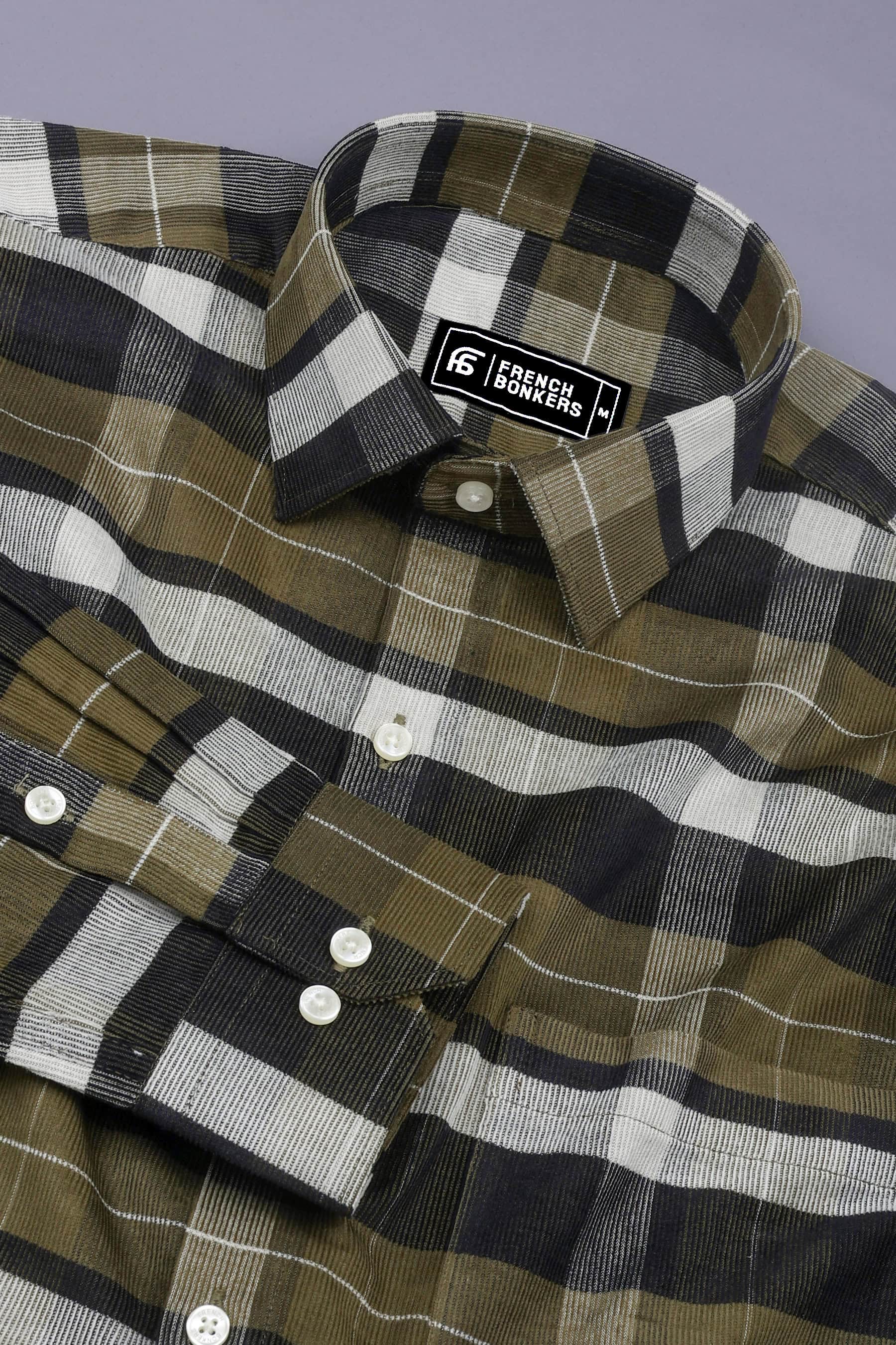 Fortress Olive Corduroy Check Shirt
