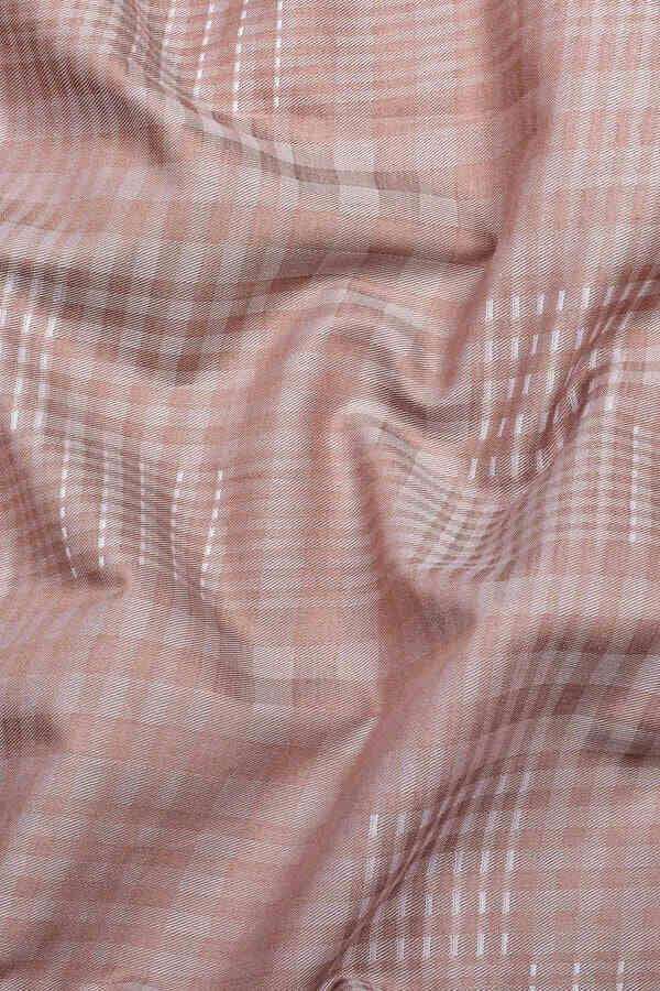 Oyster Brown Twill Check Cotton Shirt