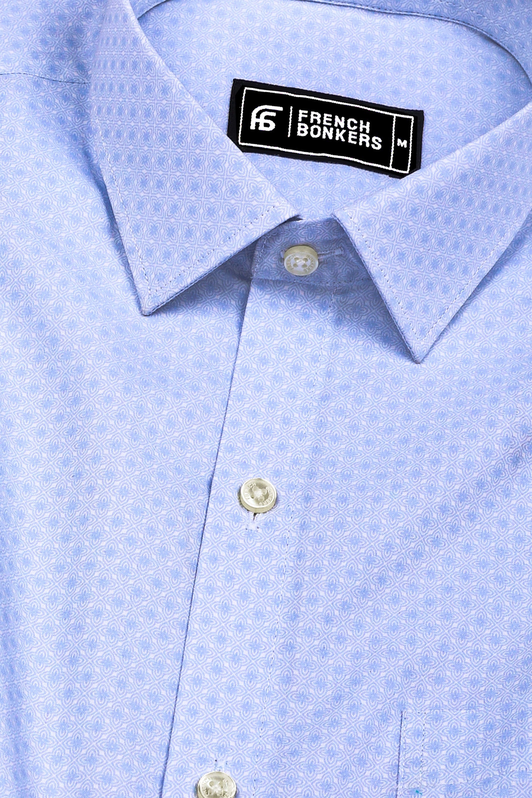 Frost Whisper Lavender Blue Cotton Printed Shirt