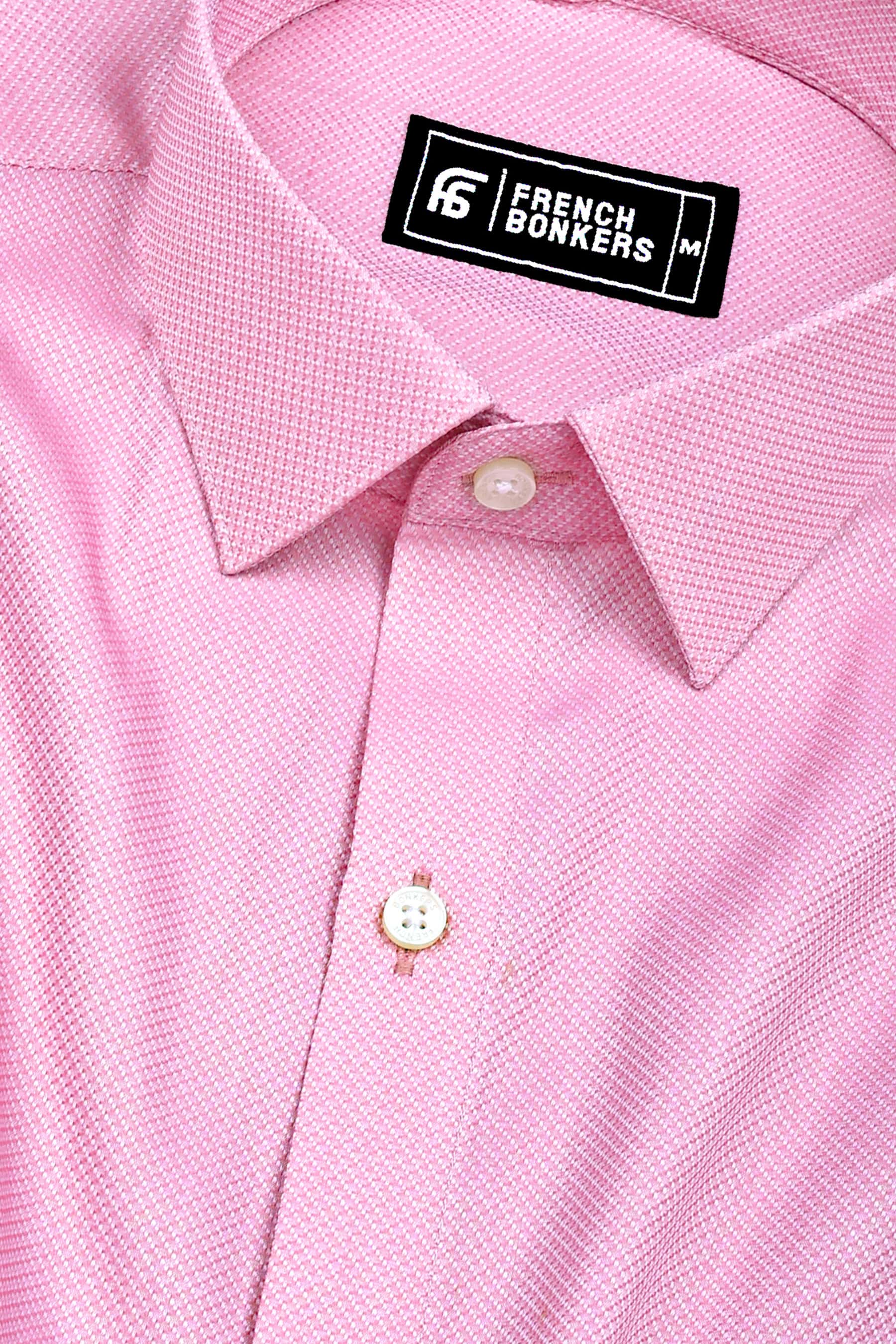 Fuchsia Pink Jacquard Pattern Shirt