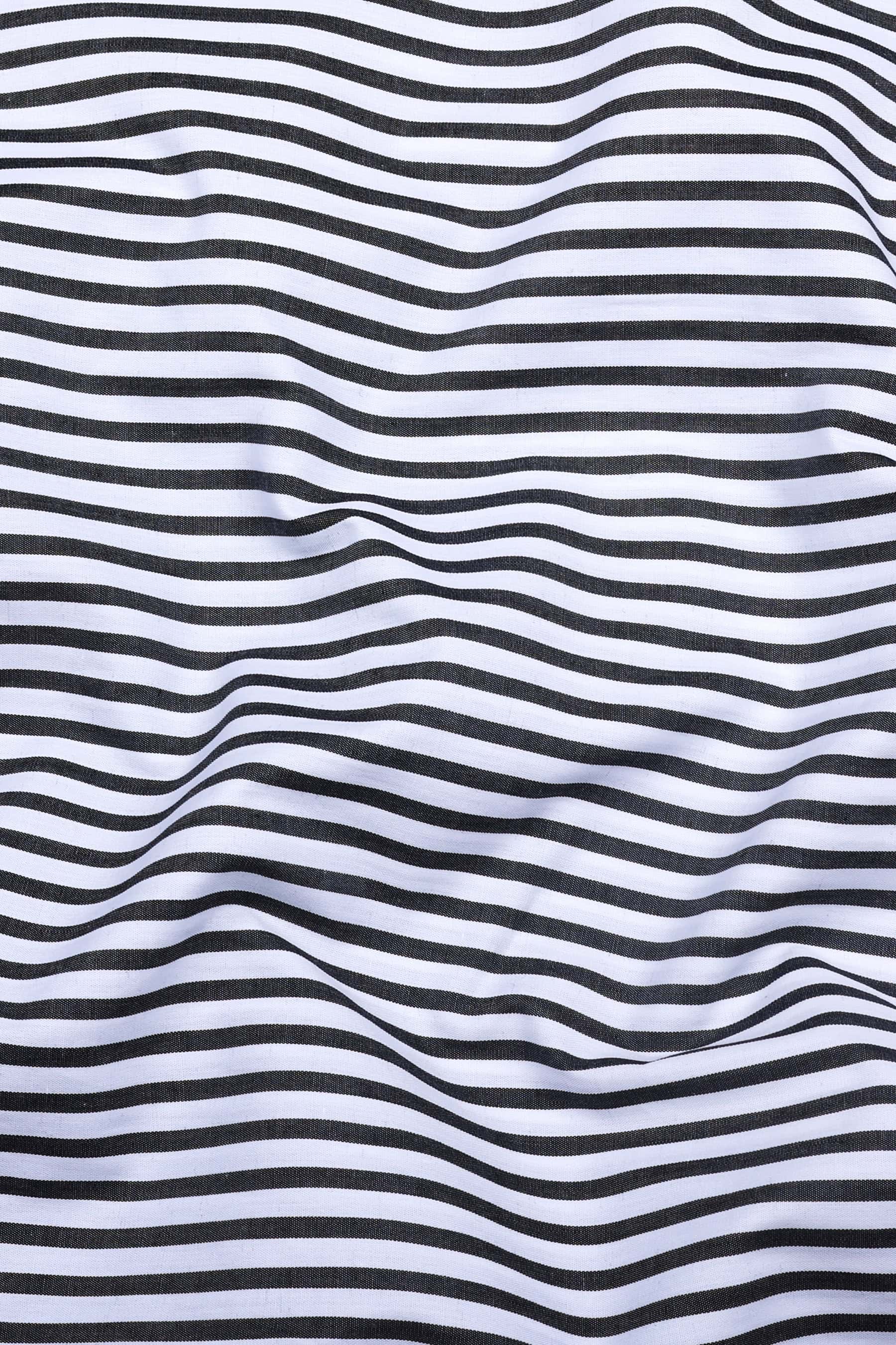 Stravino Black and White Stripe Cotton Shirt