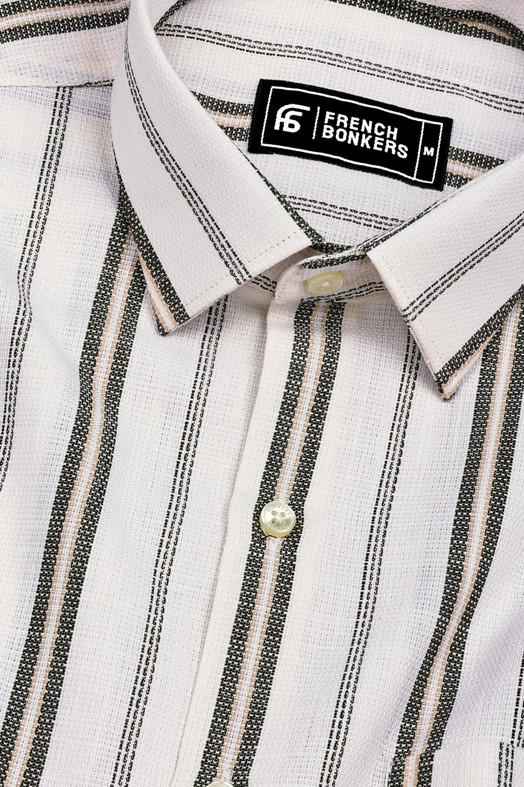 Crovia Off-White Shirt with Elegant Stripes Cotton Shirt