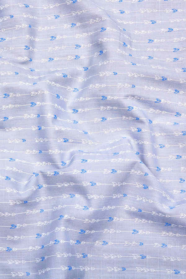 Norell Grey with Subtle Directional Printed Cotton Shirt