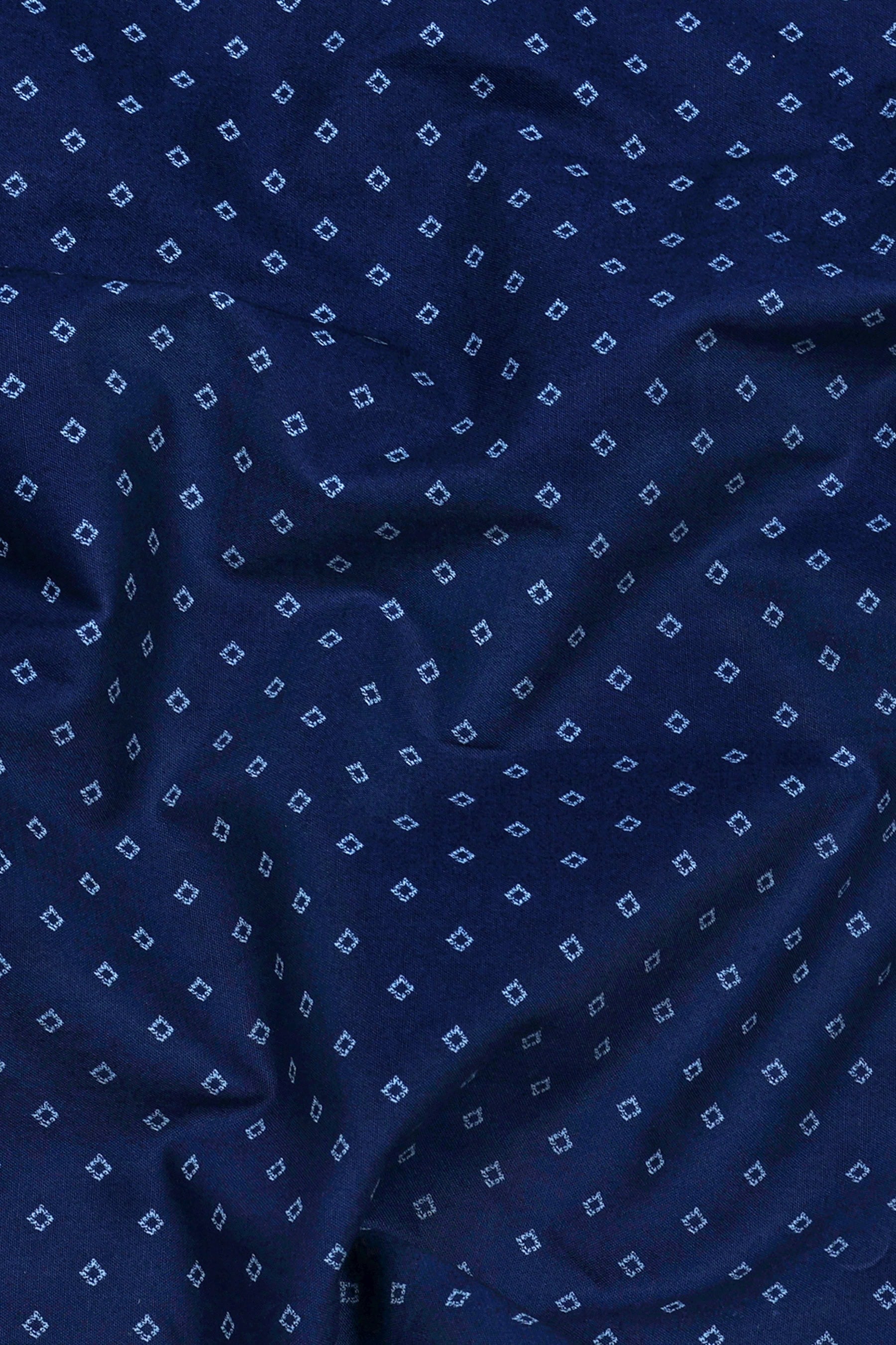 Bravino Blue Shadow Diamond Print Cotton Shirt