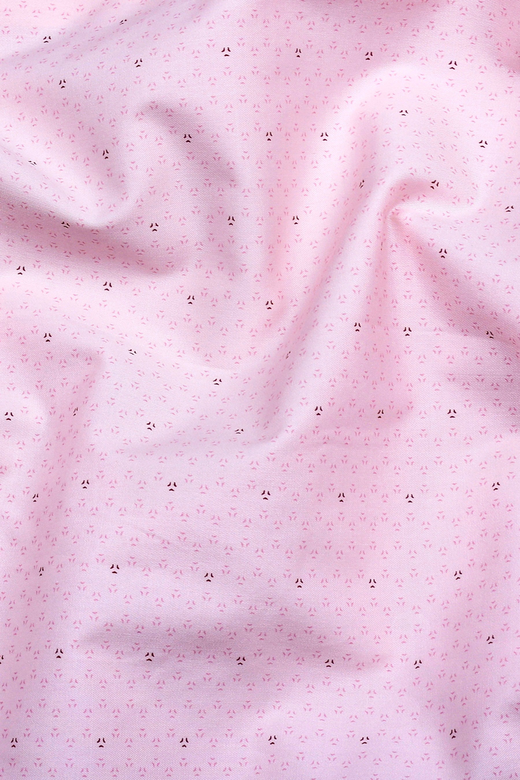 Trevona Peach with Fine Maroon Design Cotton Shirt