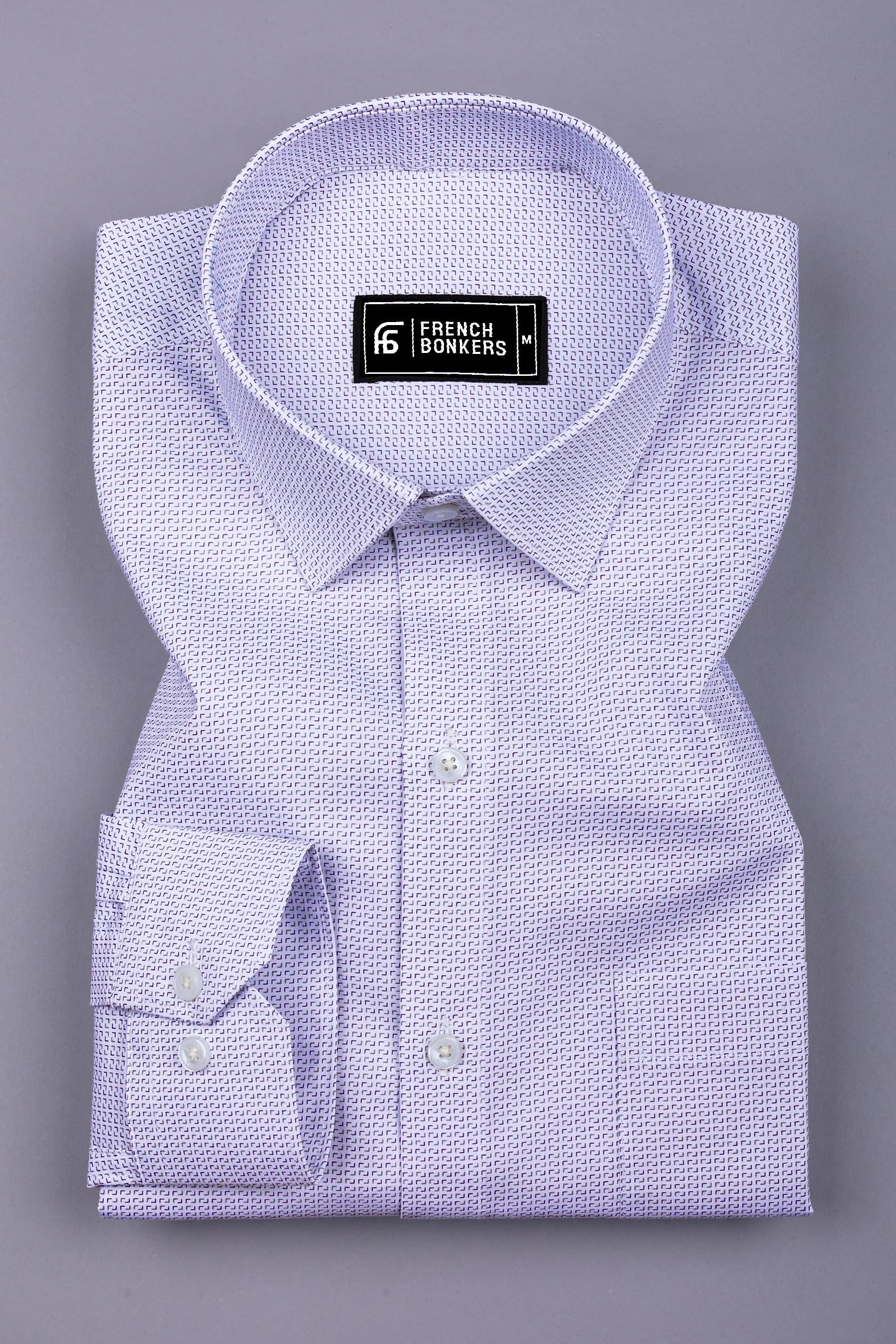 Dravino Light Grey with Dual-Tone Design Cotton Shirt