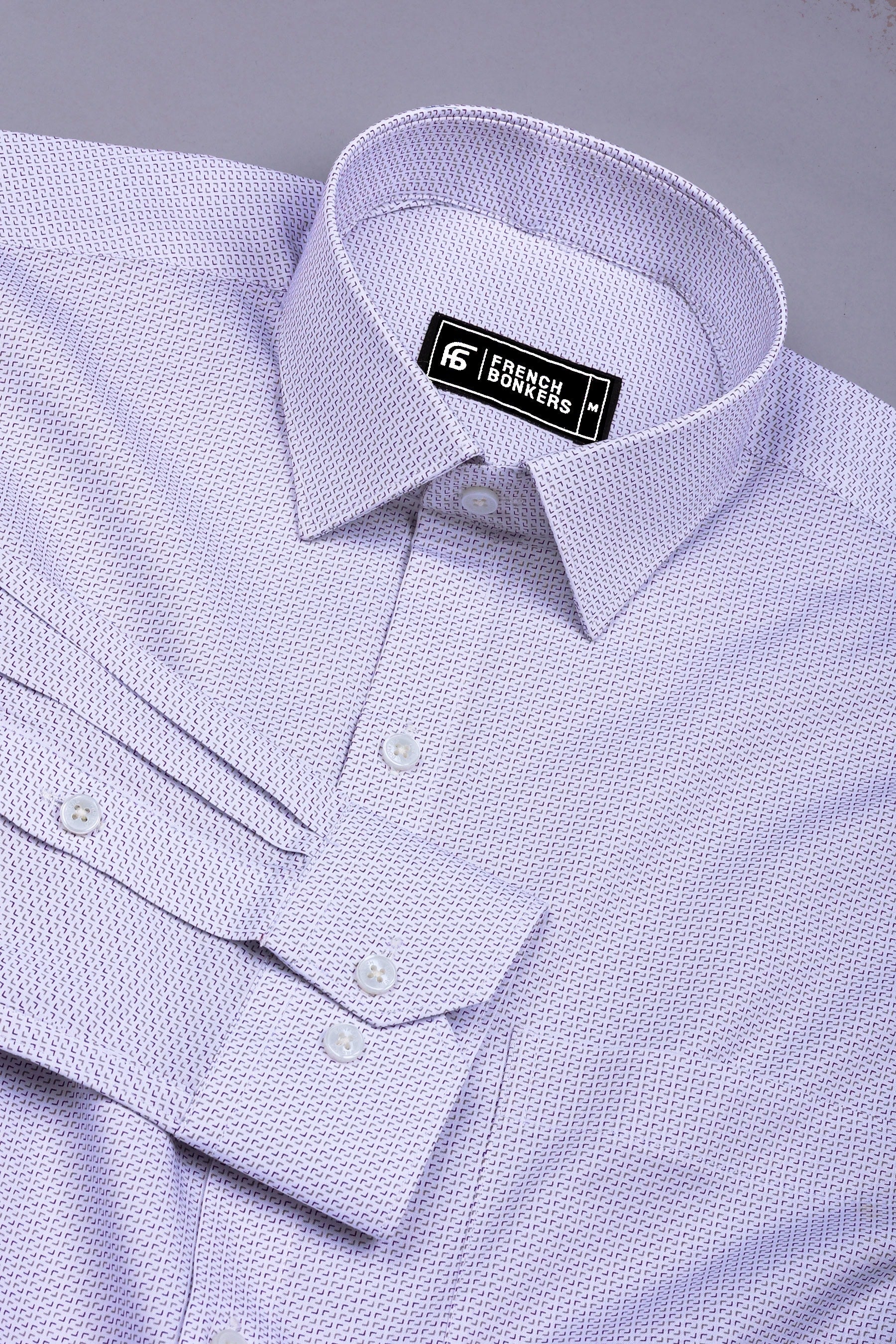 Dravino Light Grey with Dual-Tone Design Cotton Shirt