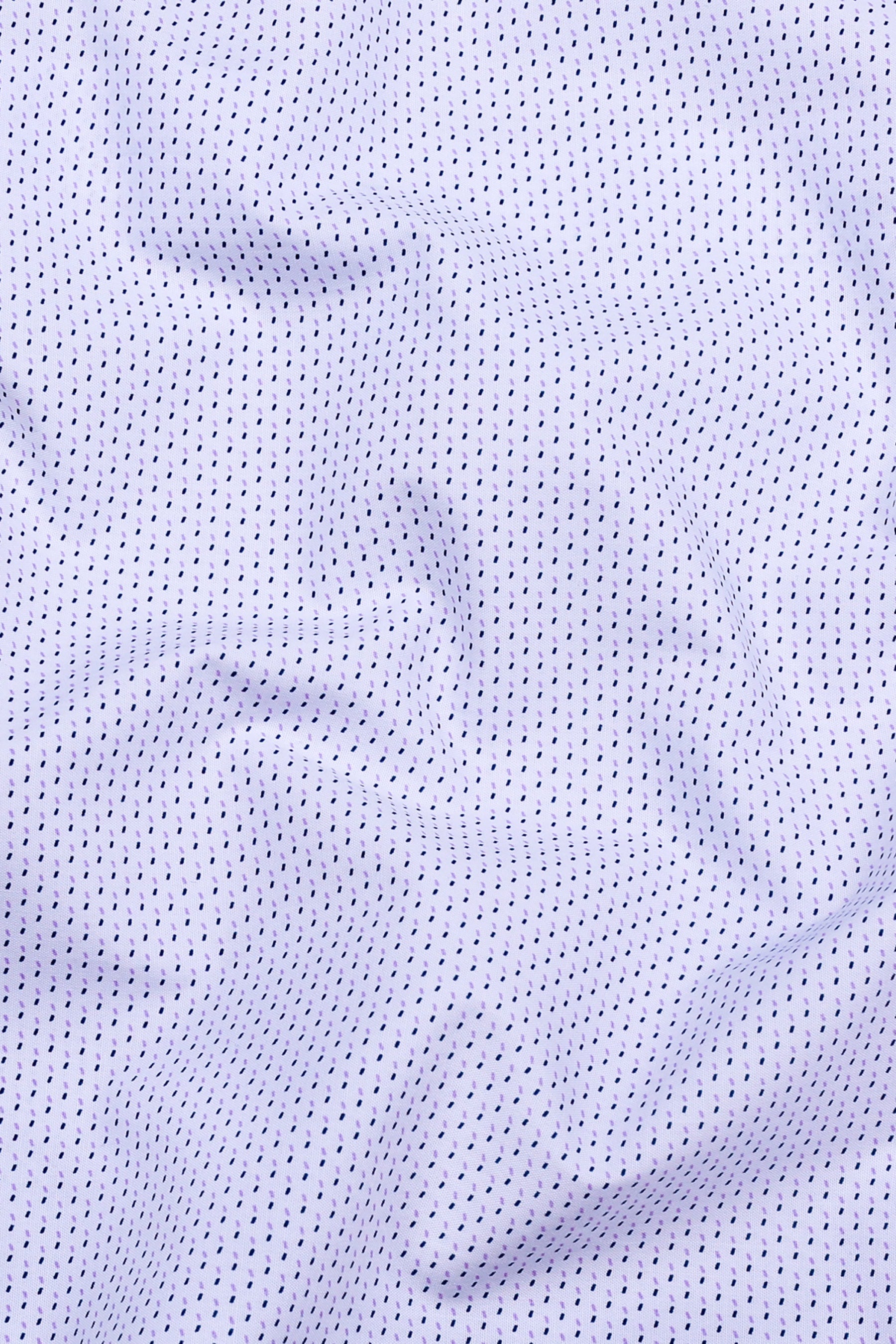 Twilight Drizzle White with Blue Printed Cotton Shirt